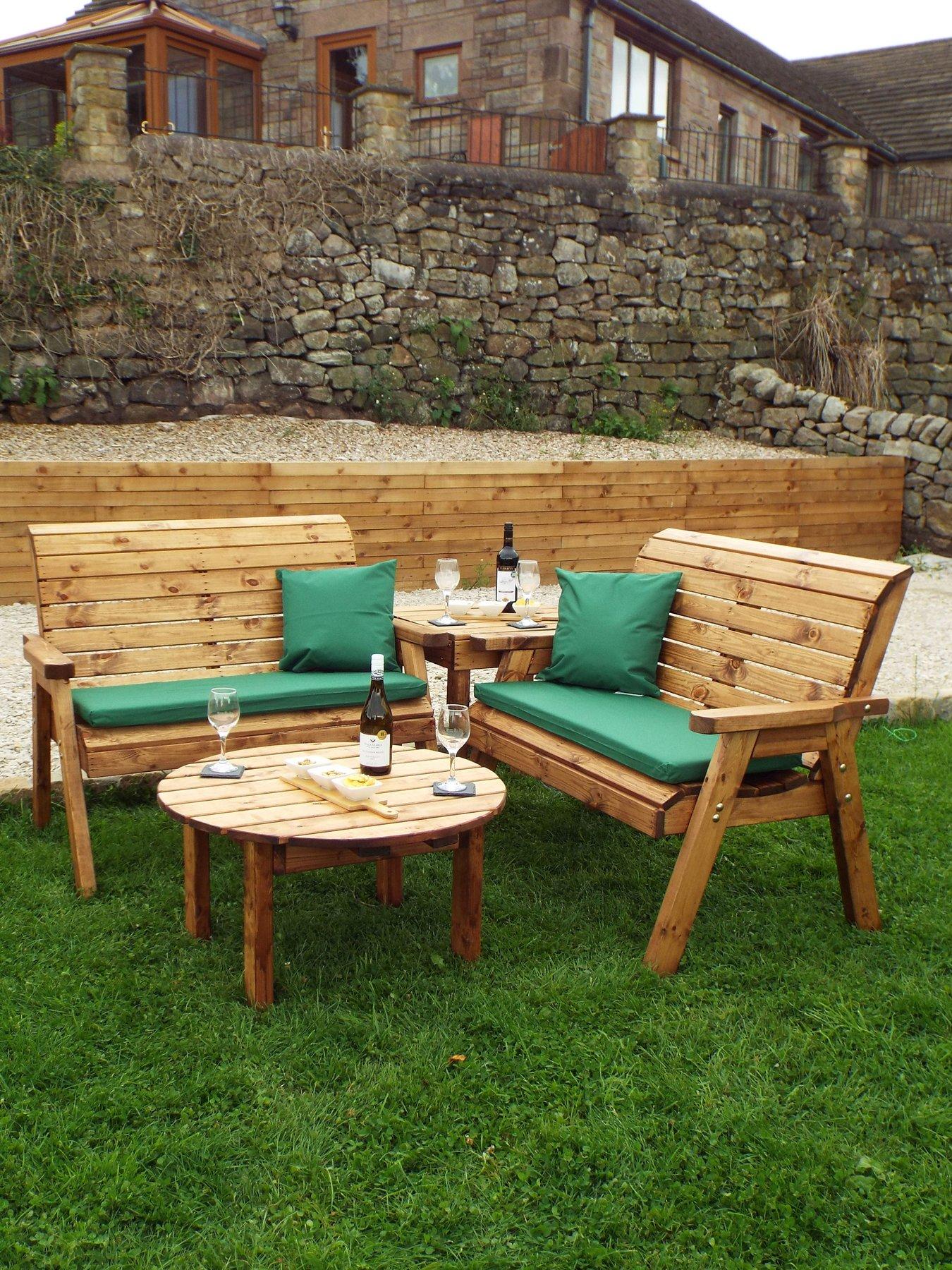 Charles Taylor Four Seat Balmoral Corner Set With Round Coffee Green