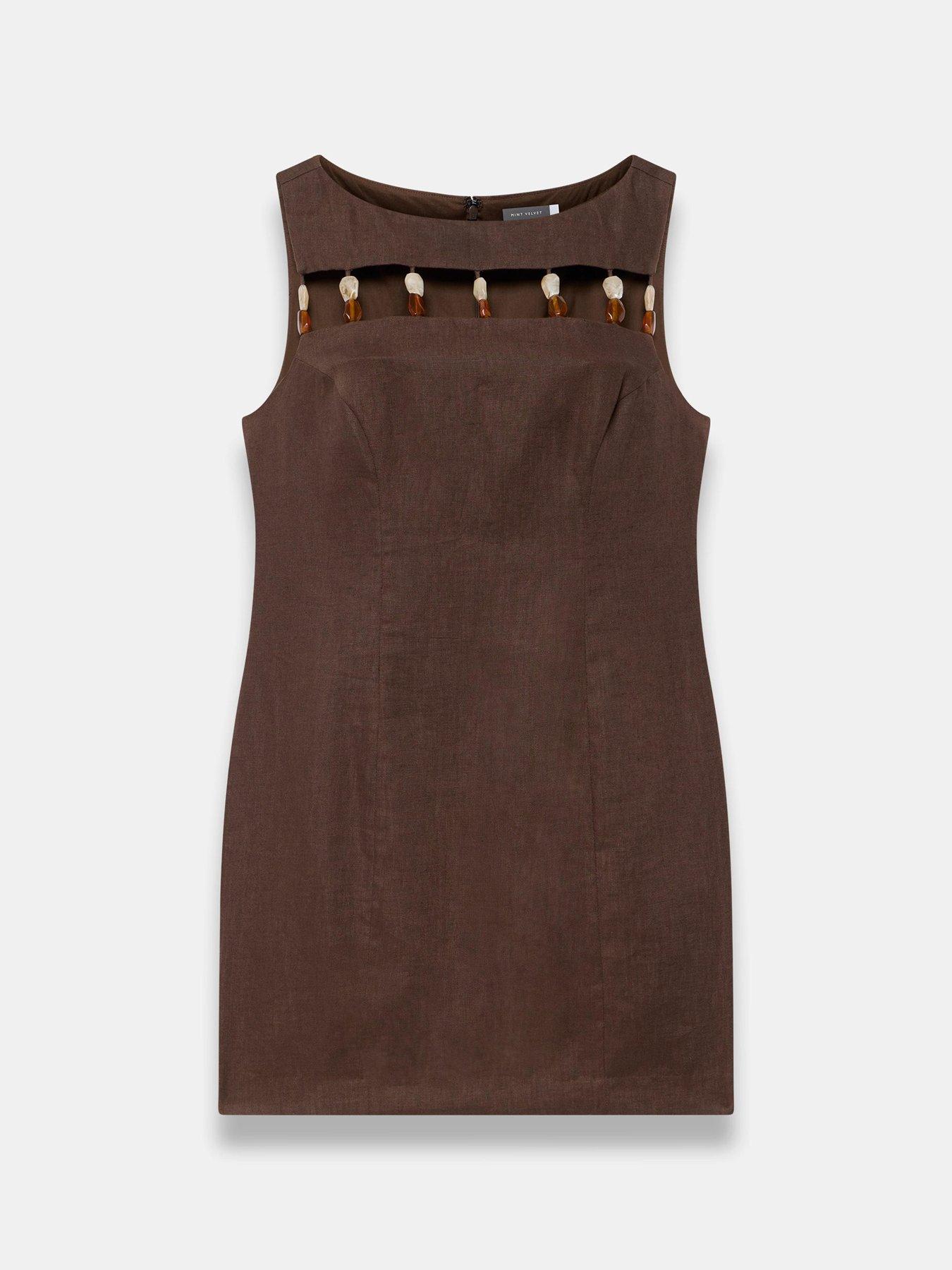 shift dress brown Valerie- Faux Suede Dress main image 1