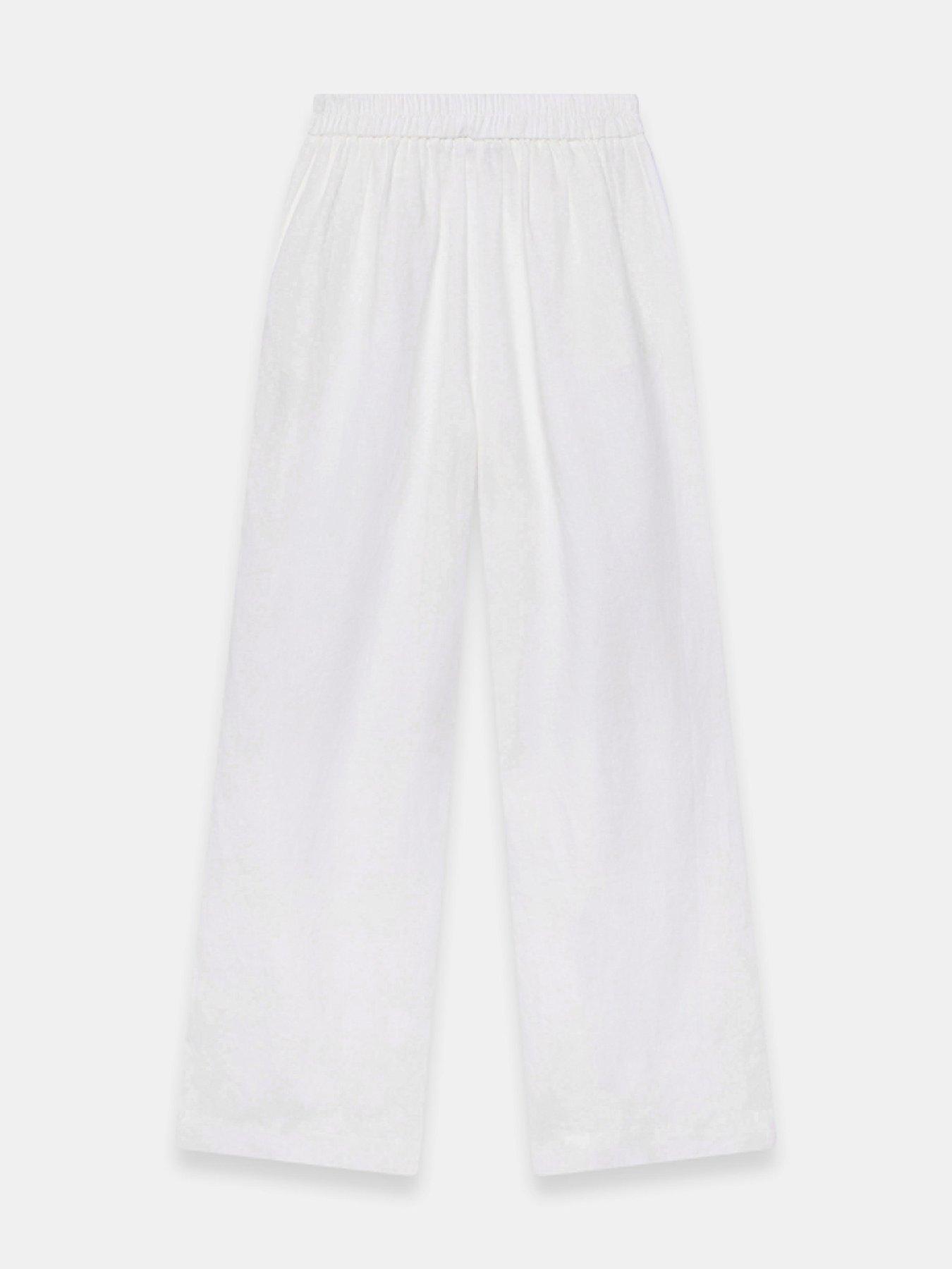 Image 6 of 6 of Mint Velvet Linen Scallop Trouser - Ivory