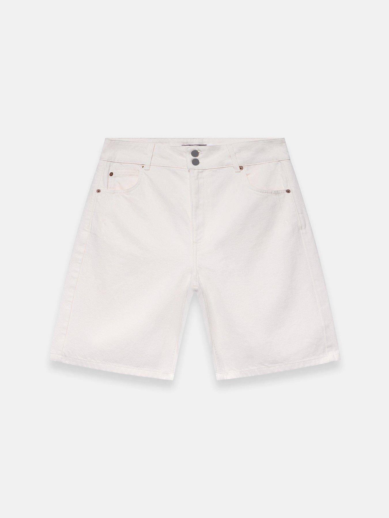 Image 5 of 6 of Mint Velvet Ivory Denim Mid Length Short