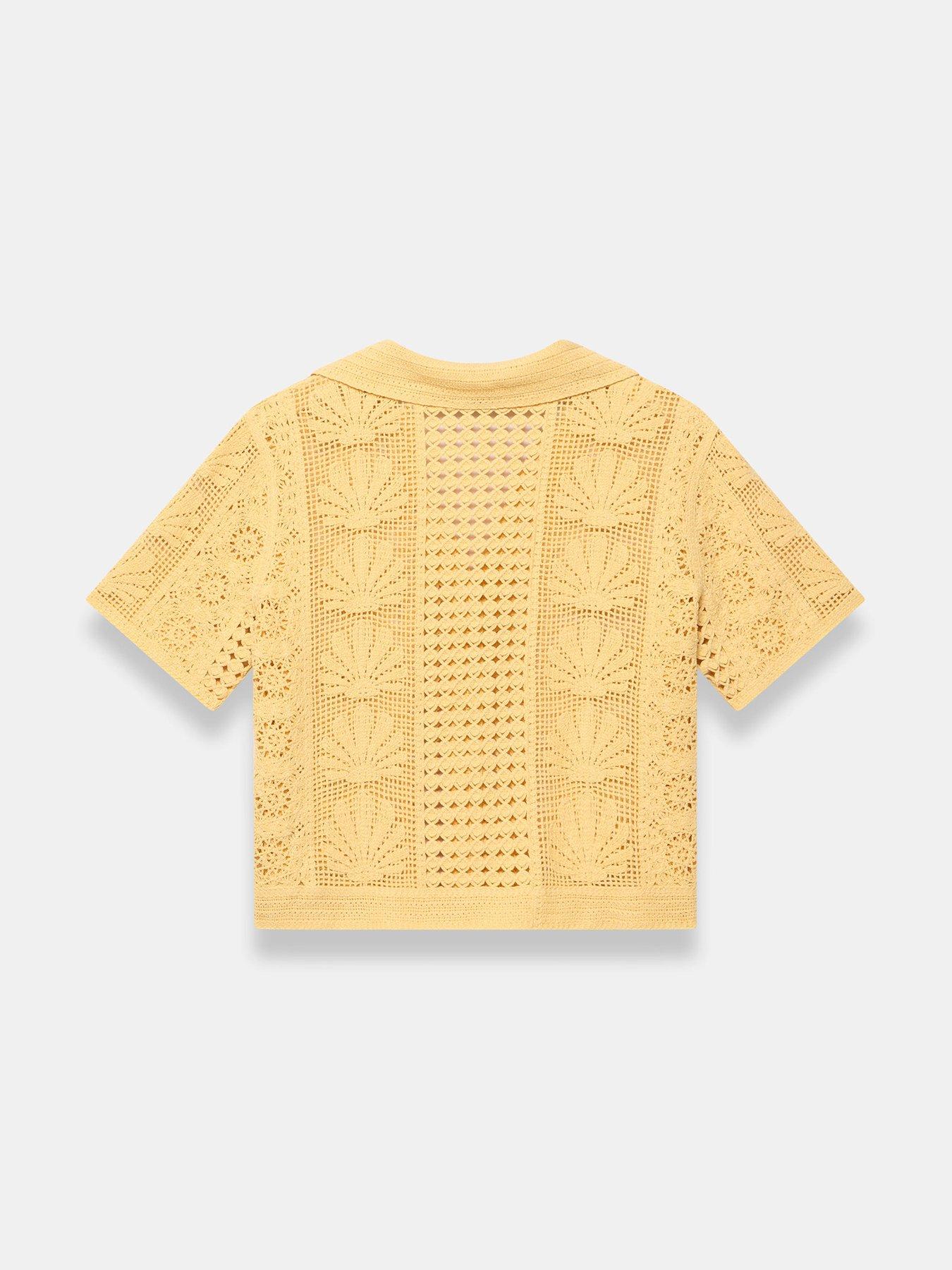 Image 6 of 6 of Mint Velvet Yellow Shell Crochet Shirt
