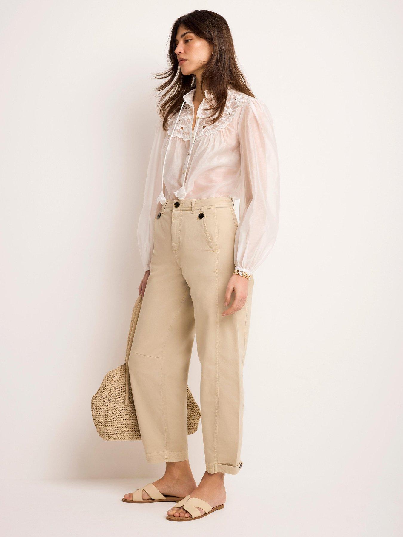 Image 3 of 6 of Mint Velvet Ivory Texture Cutwork Blouse