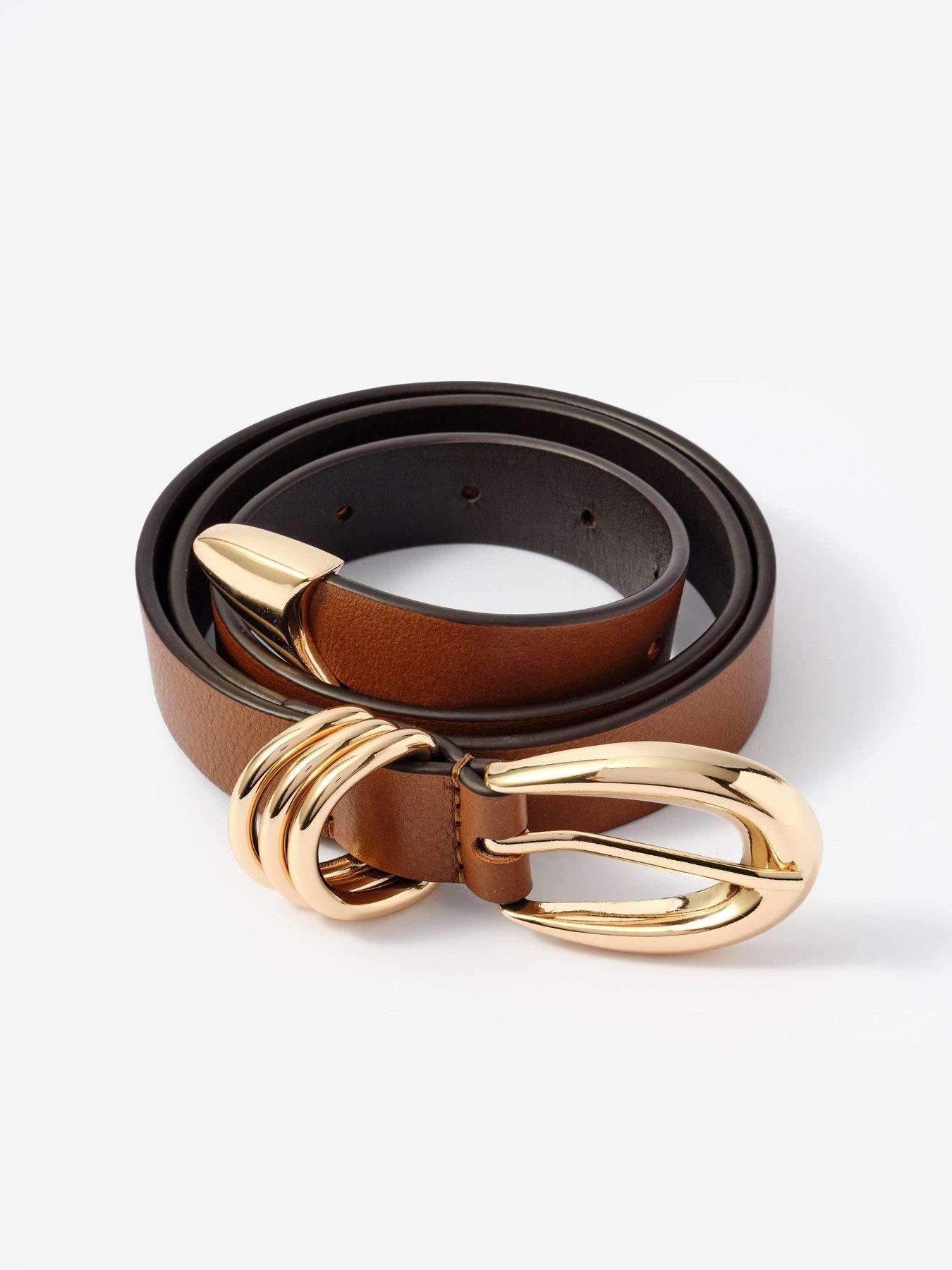 Image 3 of 4 of Mint Velvet Chunky Keeper Buckle Belt - Brown