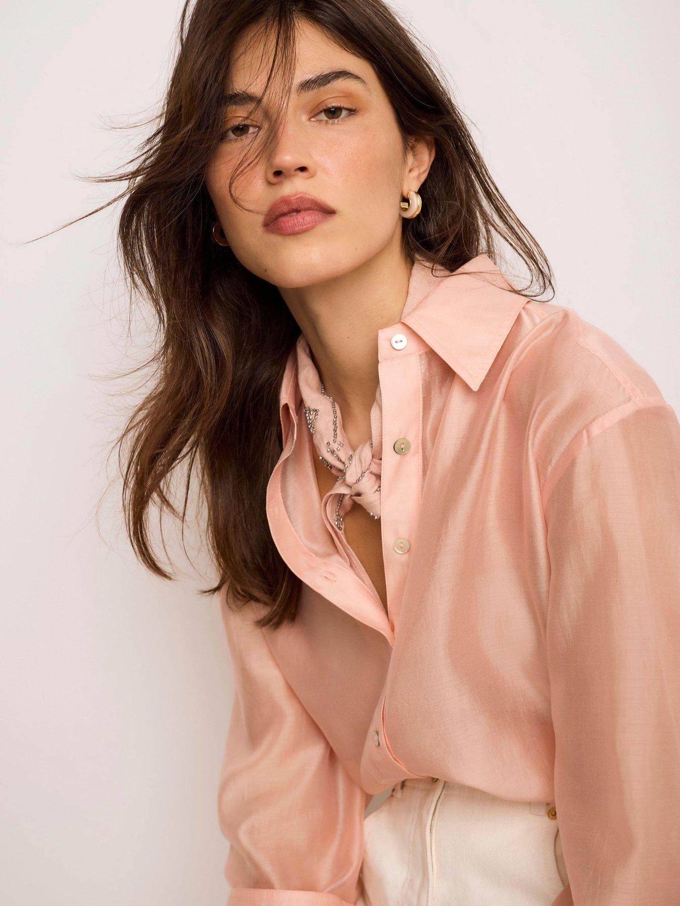Mint Velvet Sheer Shirt - Light Pink