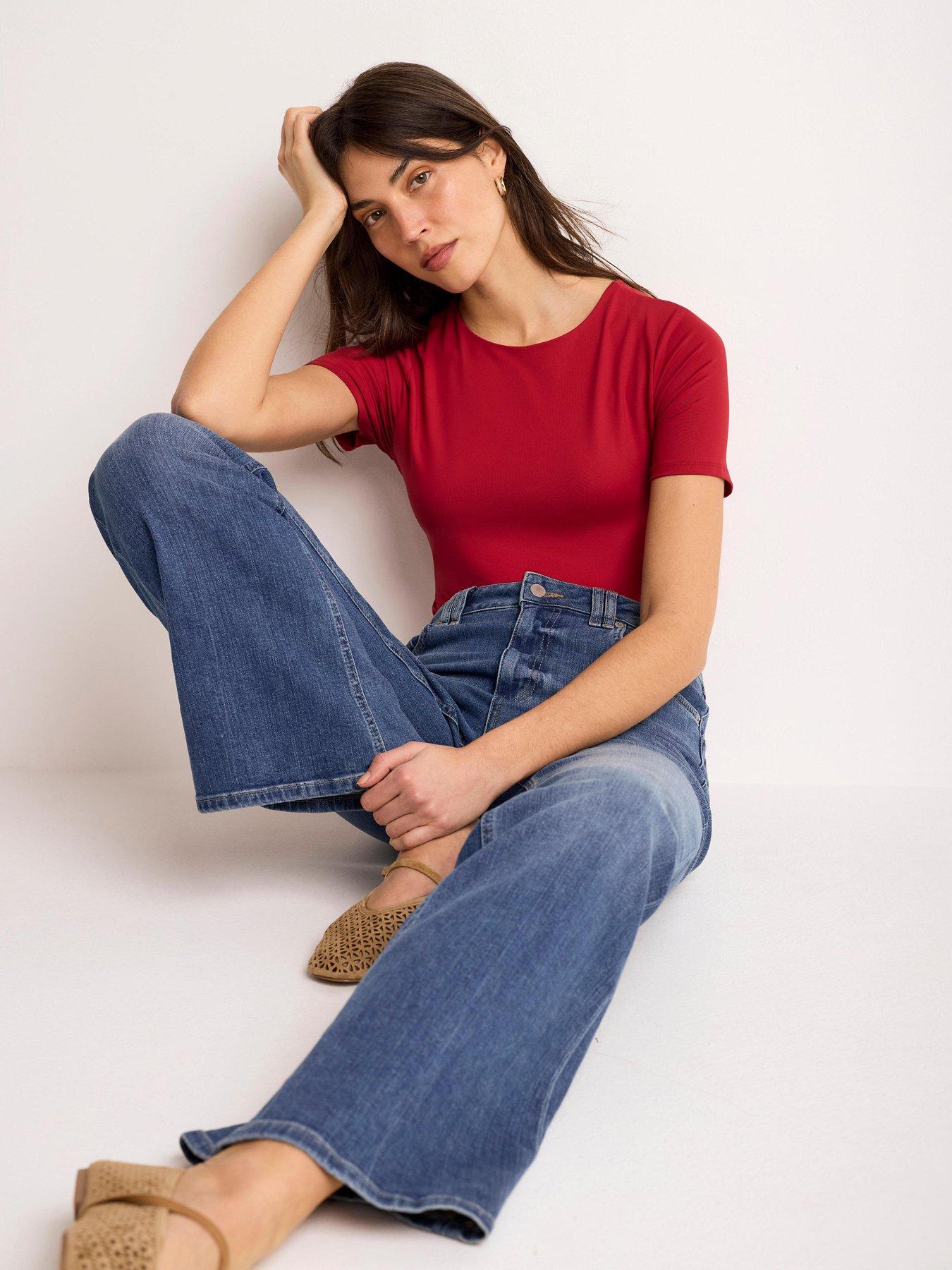 Mint Velvet Red Short Sleeve Layering Top