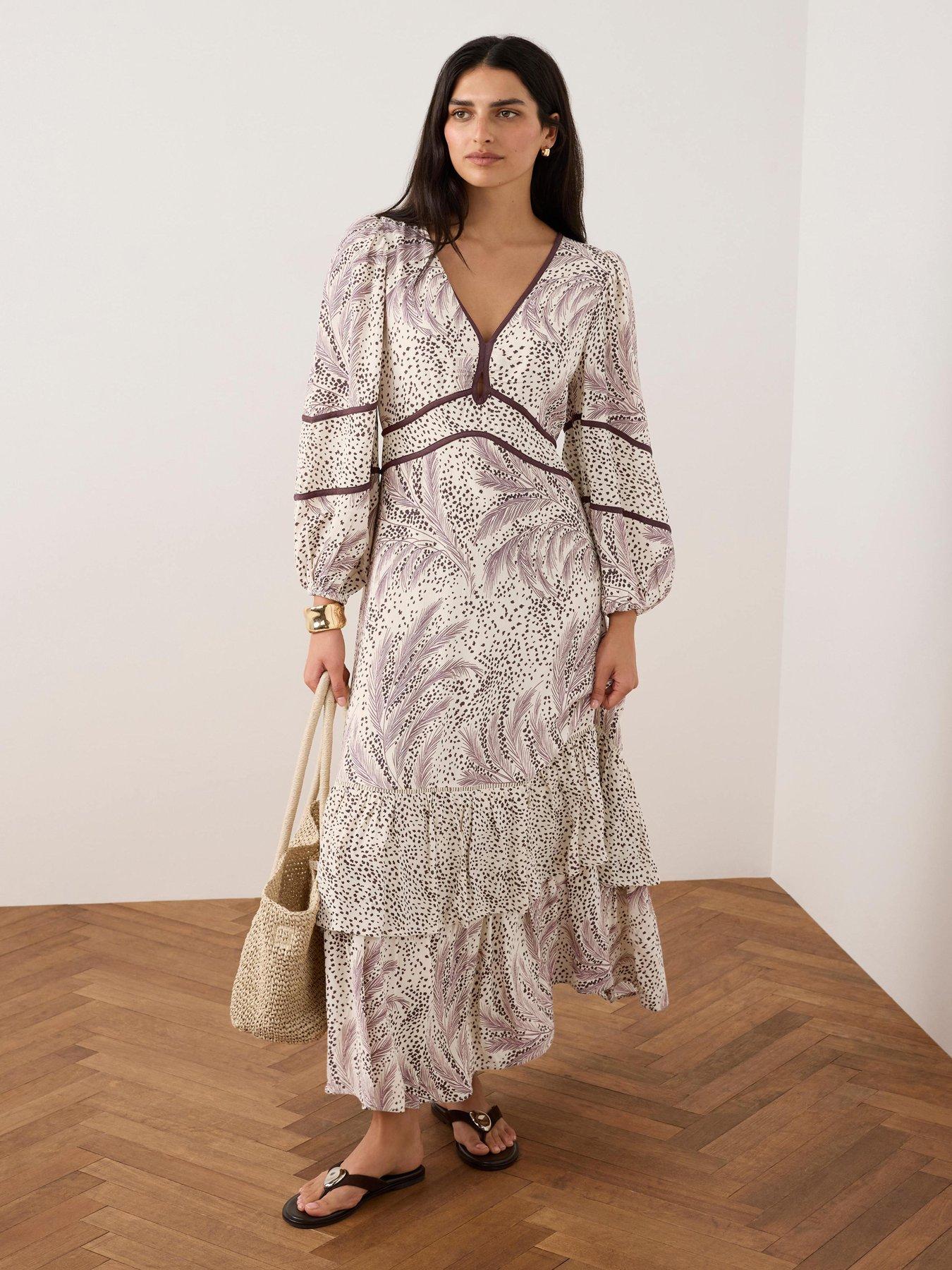 Image 3 of 6 of Mint Velvet Printed Boho Maxi Dress - Cream
