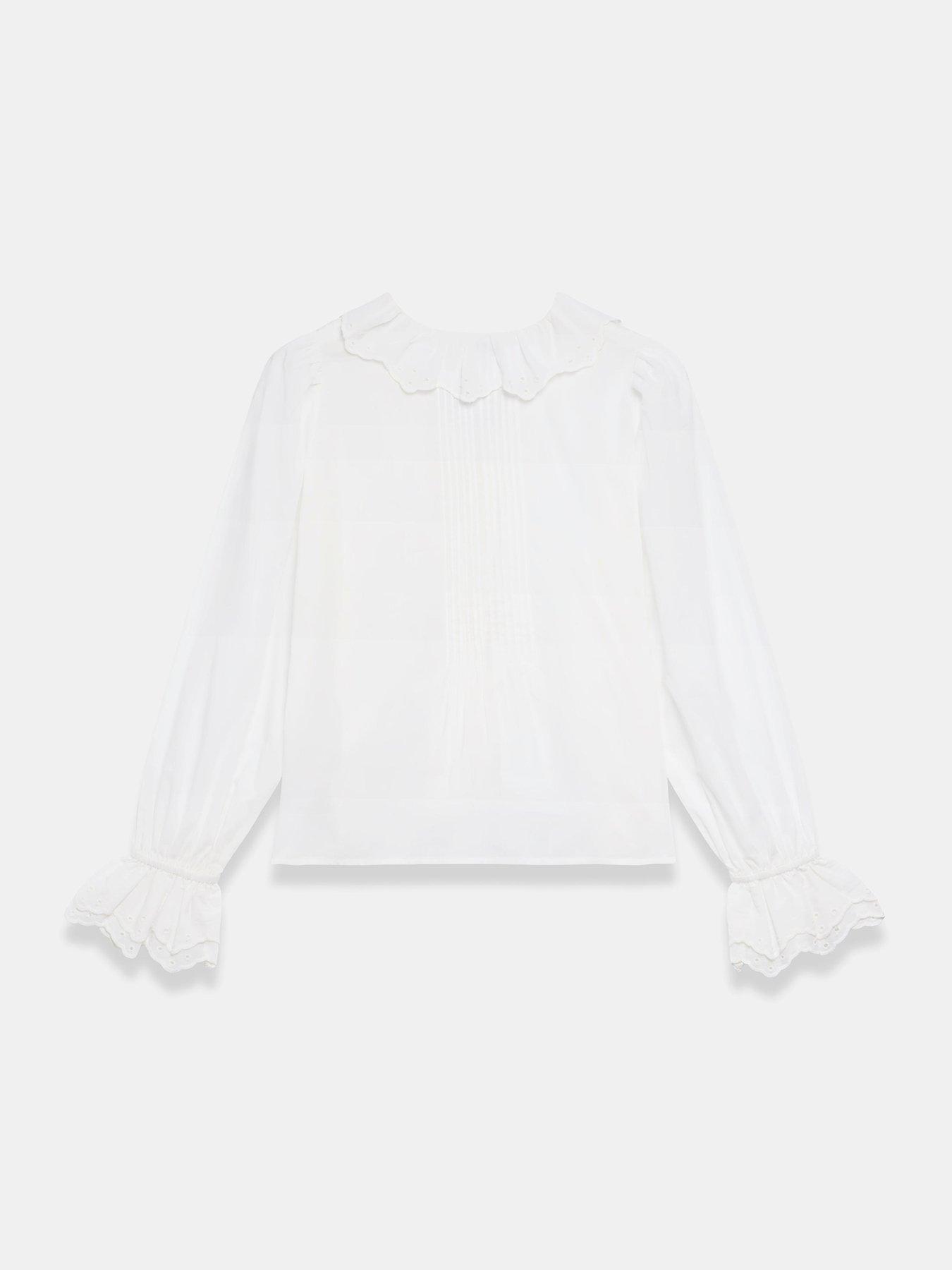 Mint Velvet Ivory Ruffle Front Blouse - White | Very