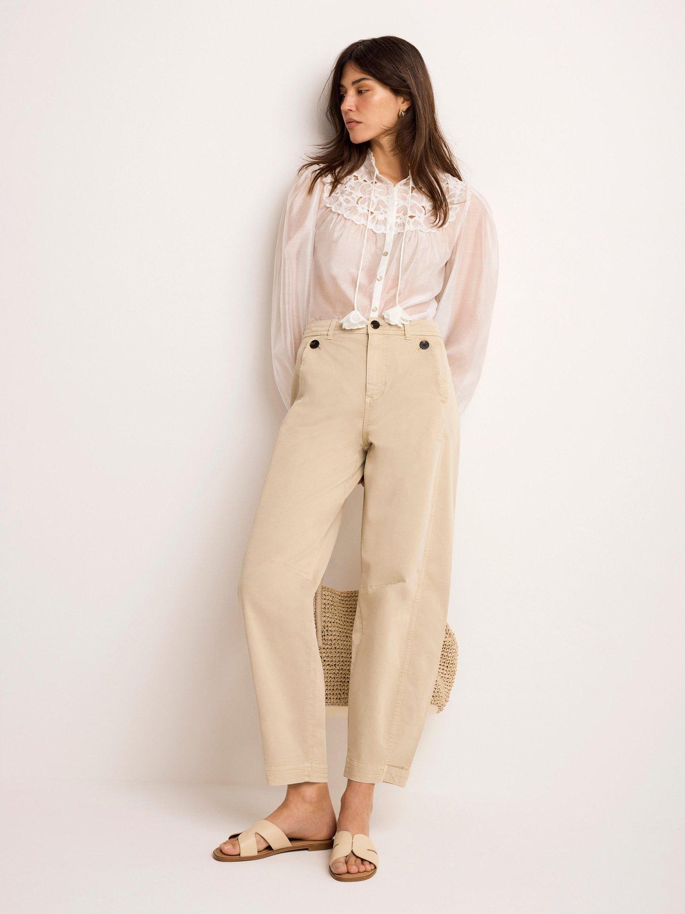 Mint Velvet Neutral Washed Barrel Chino