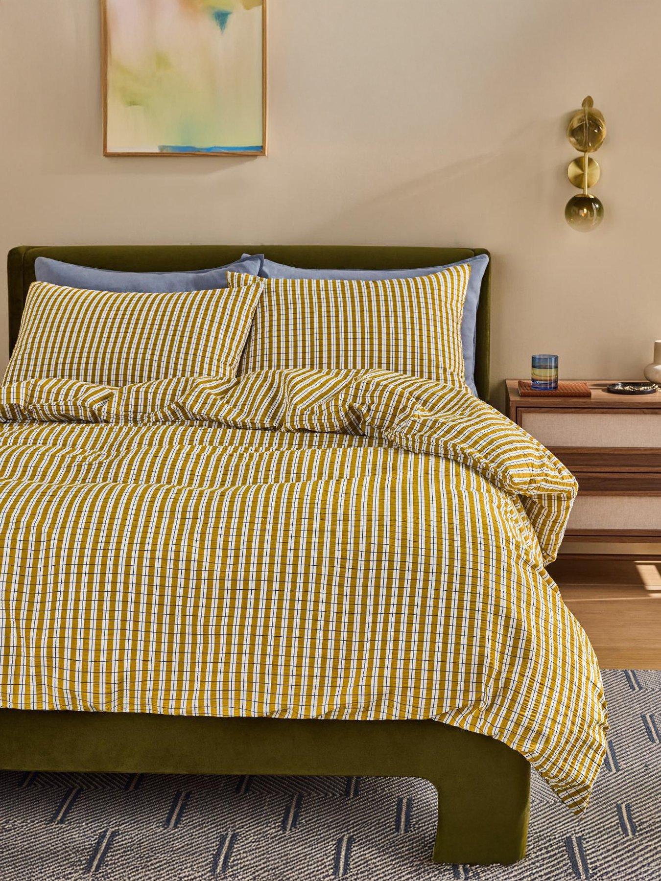 Image 1 of 3 of Made Felix Seersucker Duvet Set Ochre