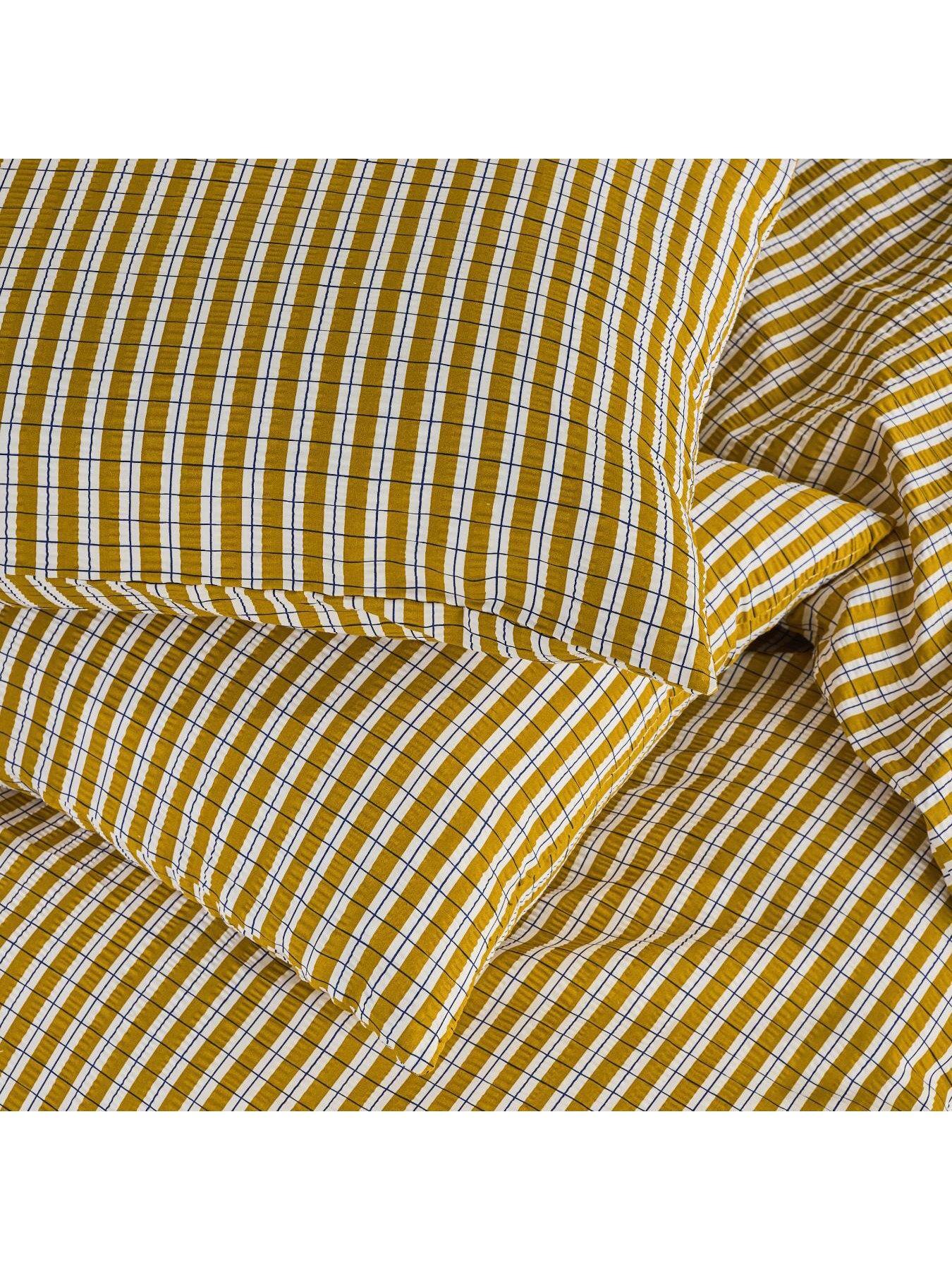 Image 3 of 3 of Made Felix Seersucker Duvet Set Ochre