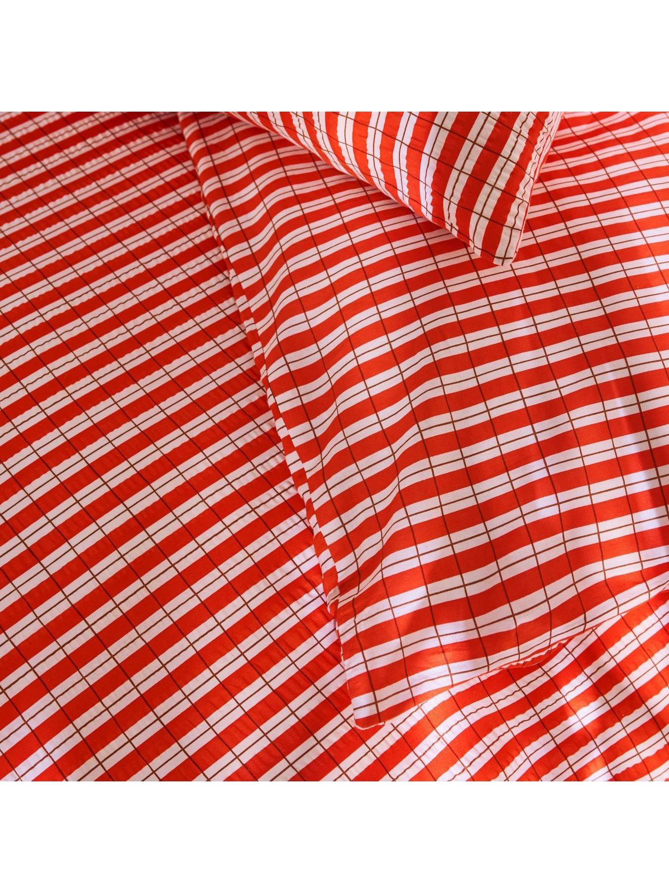 Image 3 of 3 of Made Felix Seersucker Duvet Set Orange