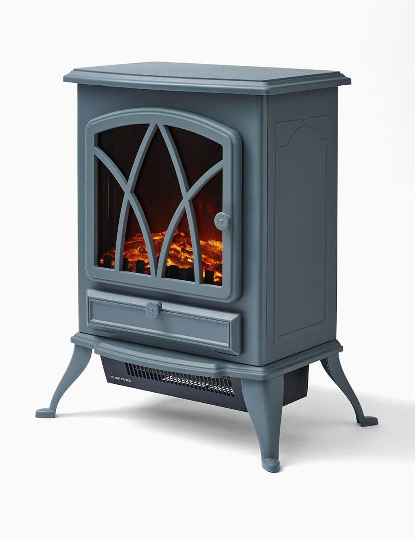 Warmlite Stirling Portable Electric Fire Stove Heater, Thermostat, 2000W, Grey