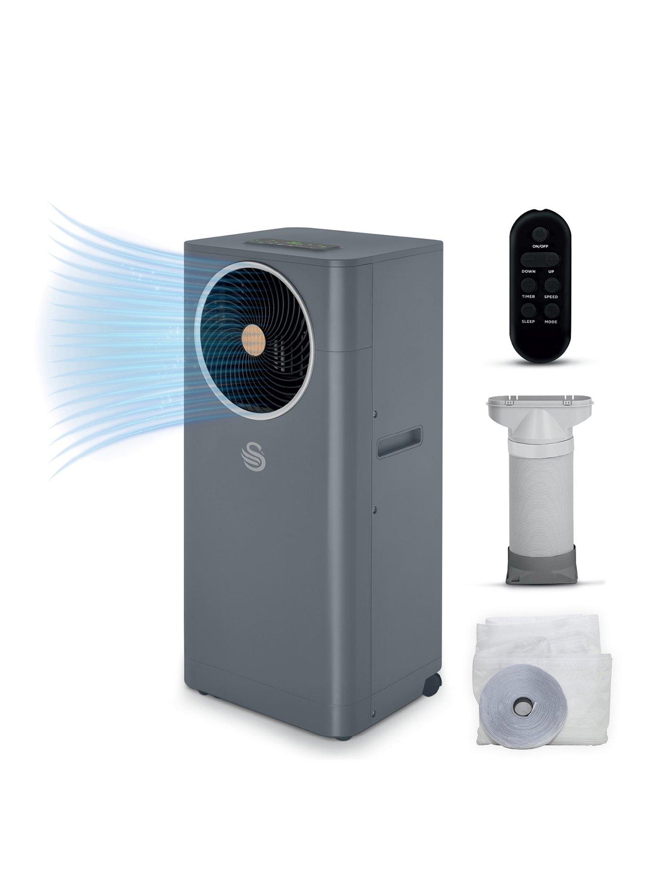 Swan Nordic 9,000 BTU 3-in-1 Air Con, 26L Dehumidifier & 3 Fan Modes, Grey