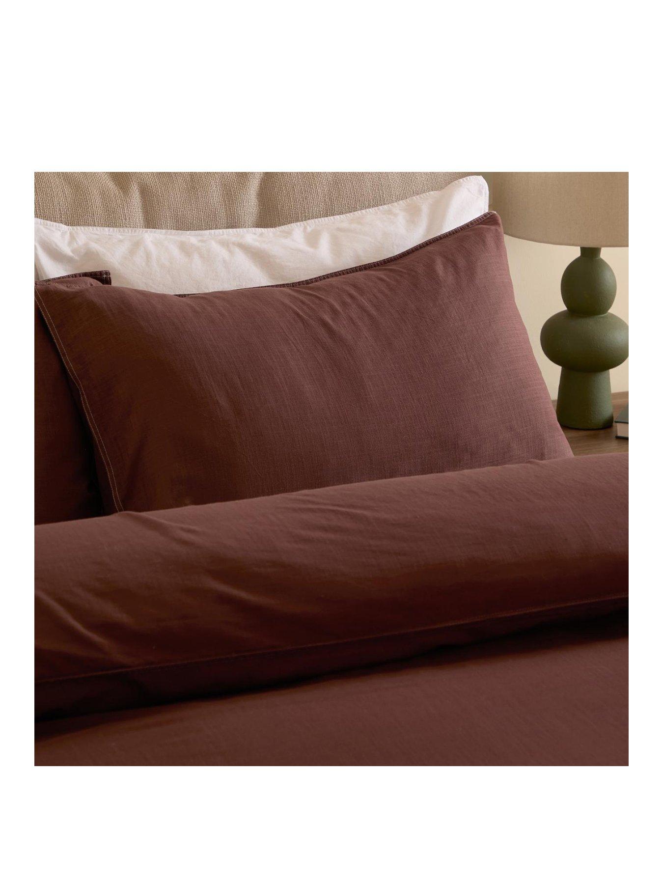 Image 2 of 3 of Made Textured Cotton Duvet Set Chocolate