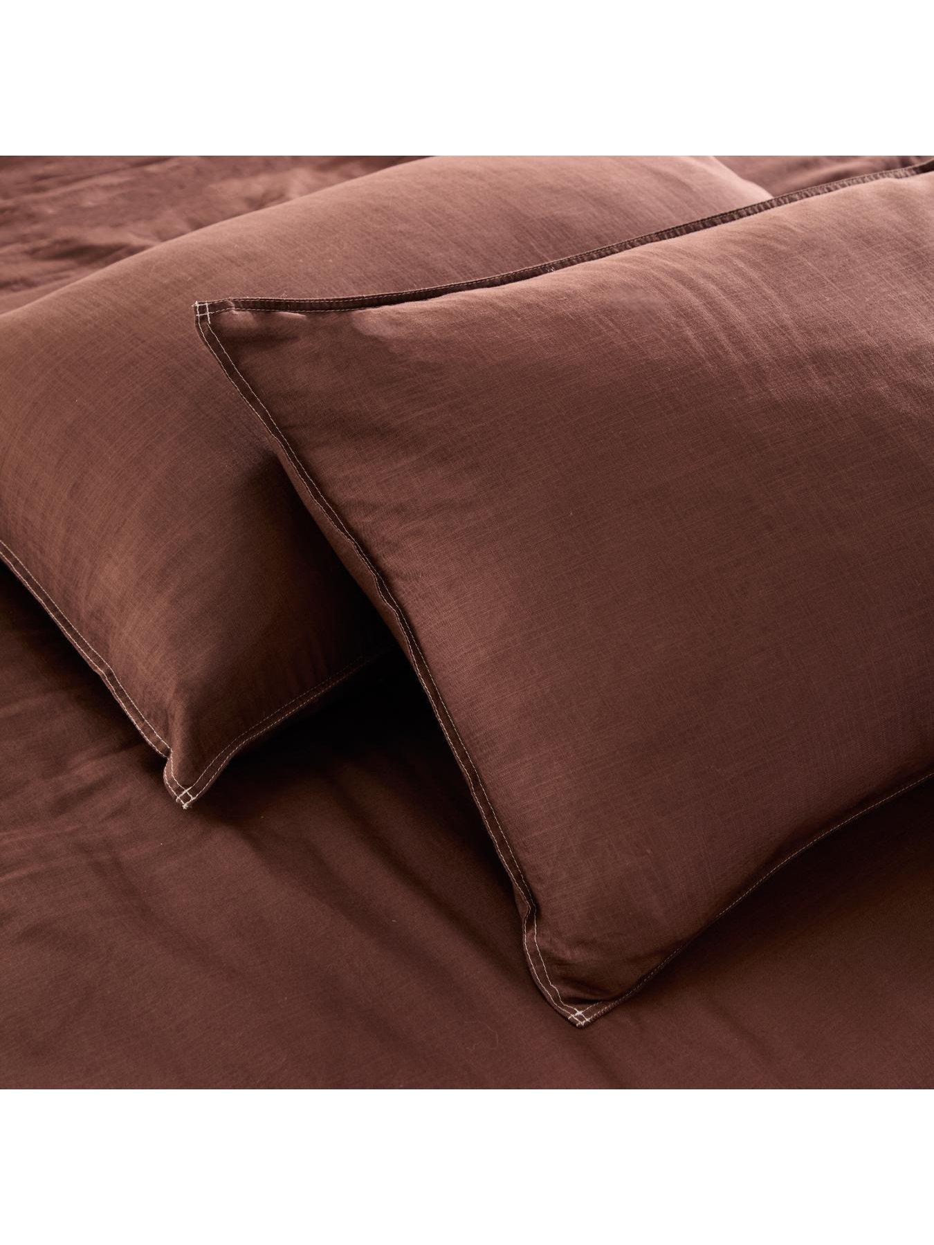 Image 3 of 3 of Made Textured Cotton Duvet Set Chocolate