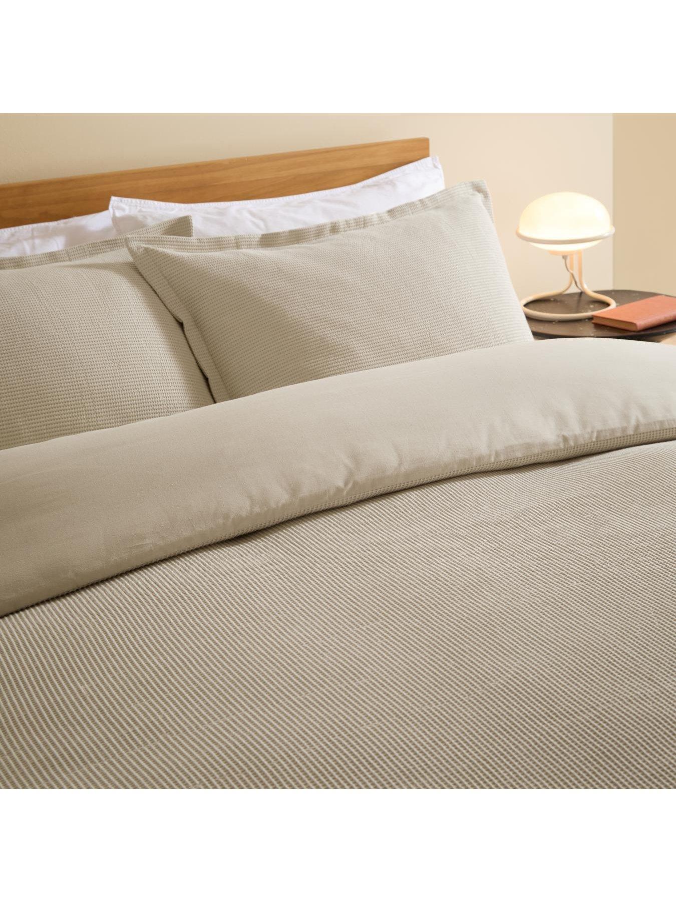 Image 3 of 3 of Made Cosy Waffle Duvet Set Oatmeal