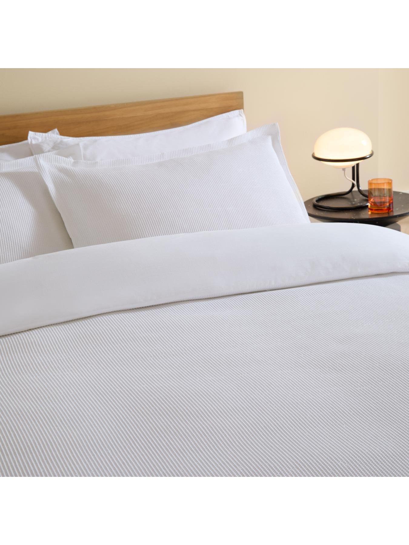 Image 3 of 3 of Made Cosy Waffle Duvet Set White
