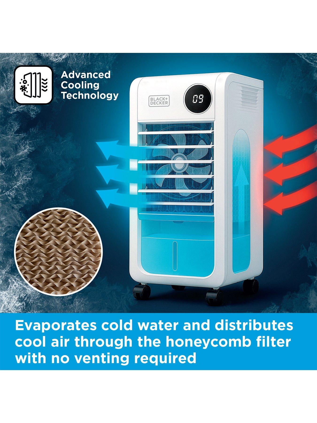 Image 4 of 6 of Black & Decker Smart Digital Air Cooler, 3 Airflow Modes, 7L Water Tank, White