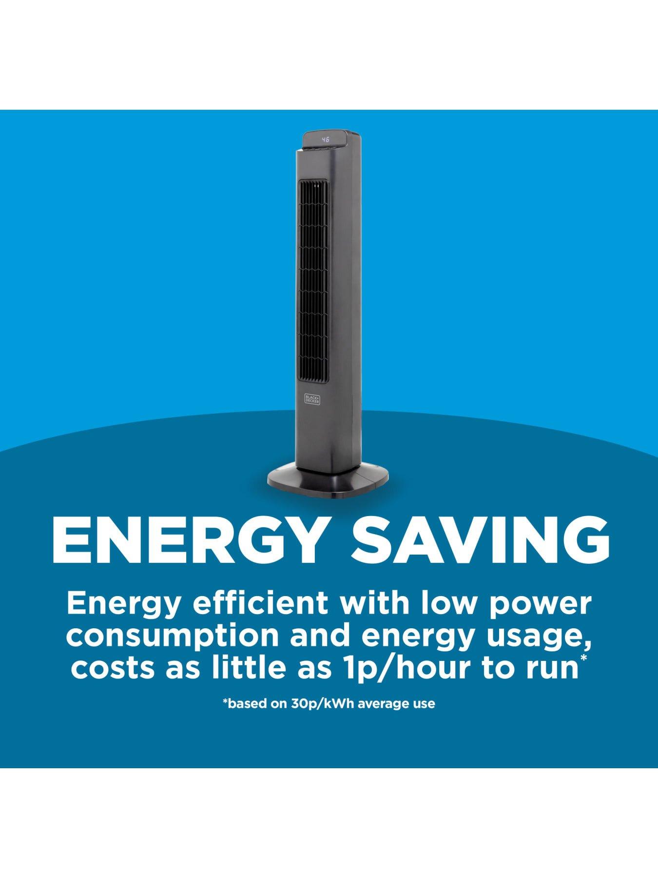 Image 6 of 8 of Black & Decker 36' Smart Digital Tower Fan, 5 Speed Settings, 3 Modes, 45W, Black