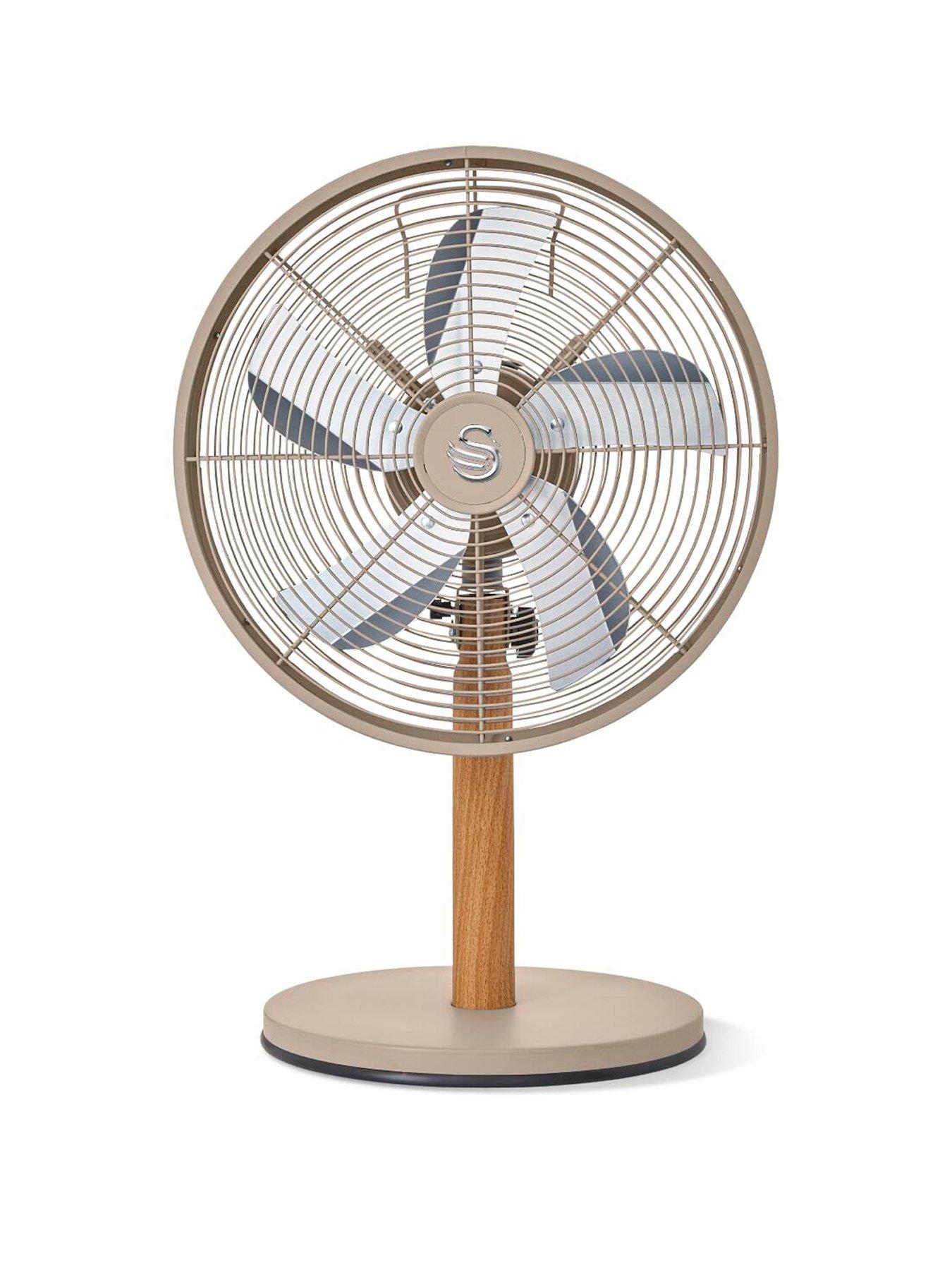 Swan Nordic 12 Inch Desk Fan with 5 Blades, Low Noise, Oatmeal
