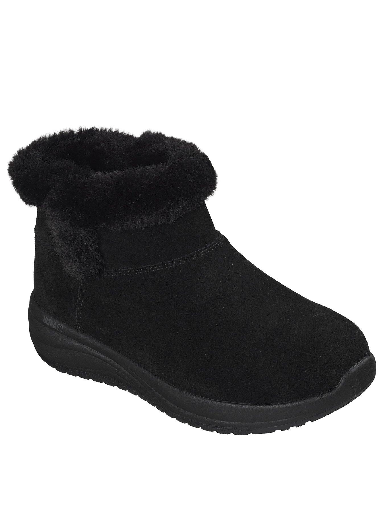 Image 2 of 6 of Skechers On-The-Go Stellar Cosy Step Waterproof Suede Ankle Boots - Black