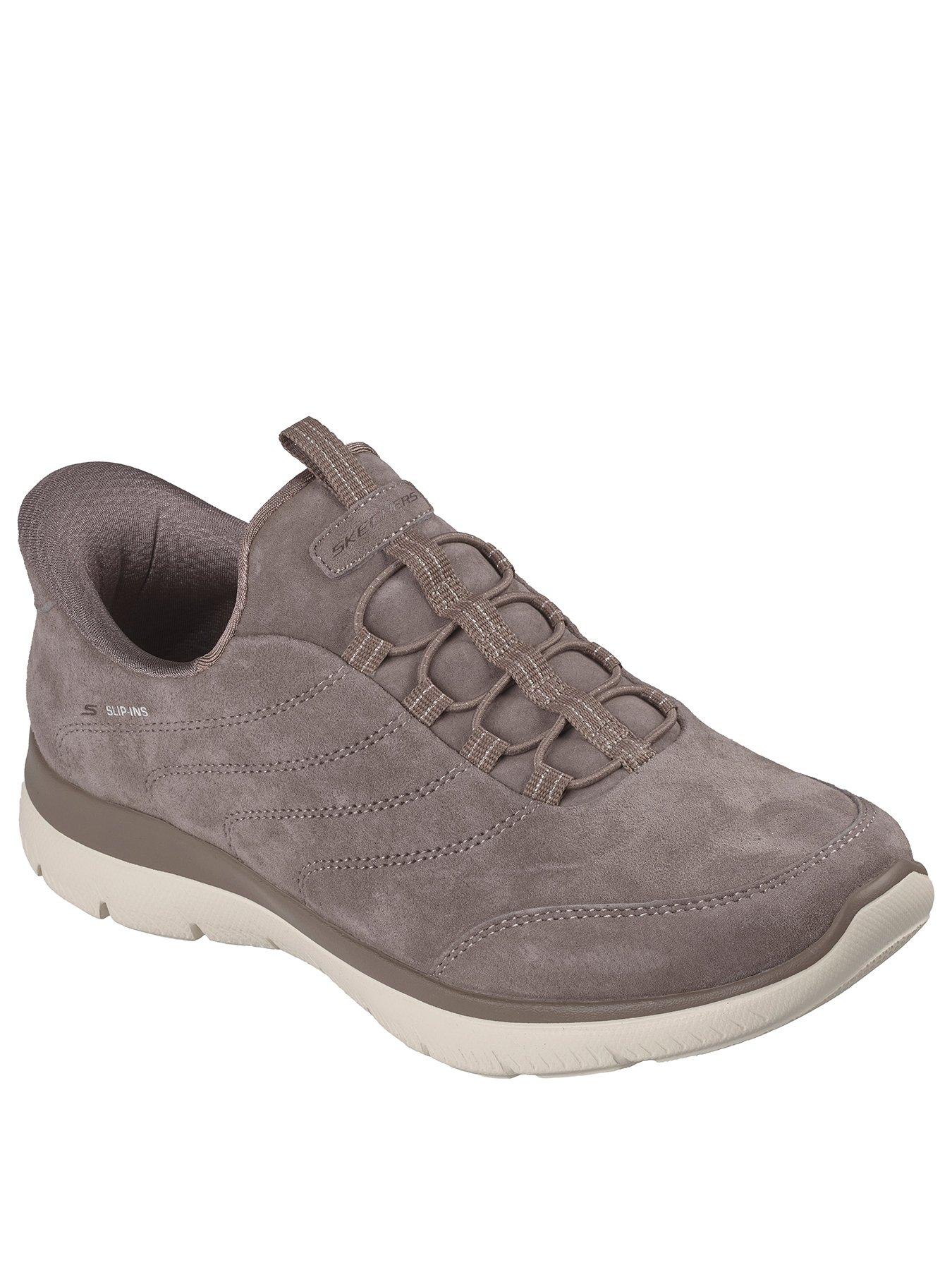 Image 2 of 6 of Skechers Summits Suede Bungee Slip-In Trainers - Beige