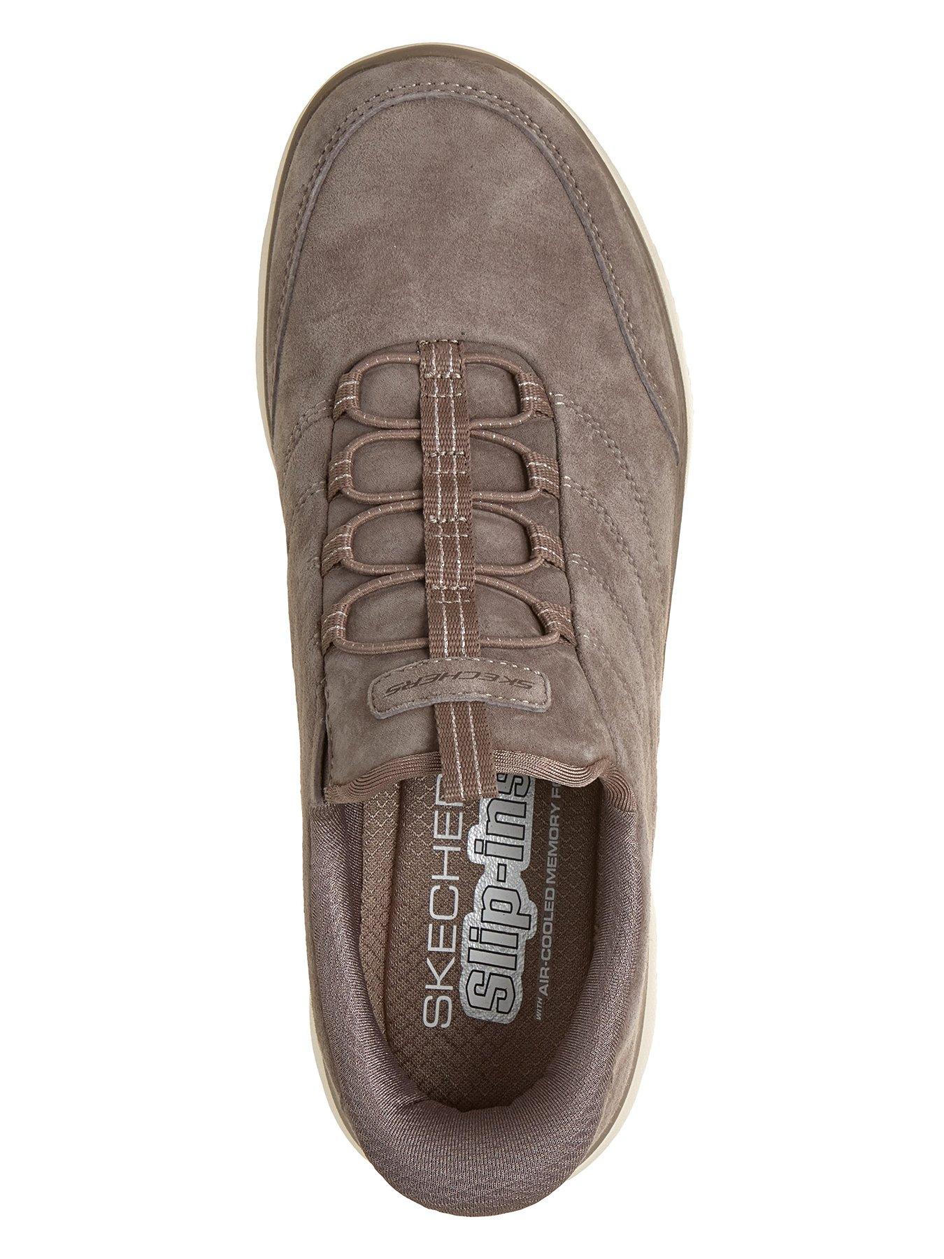 Image 3 of 6 of Skechers Summits Suede Bungee Slip-In Trainers - Beige