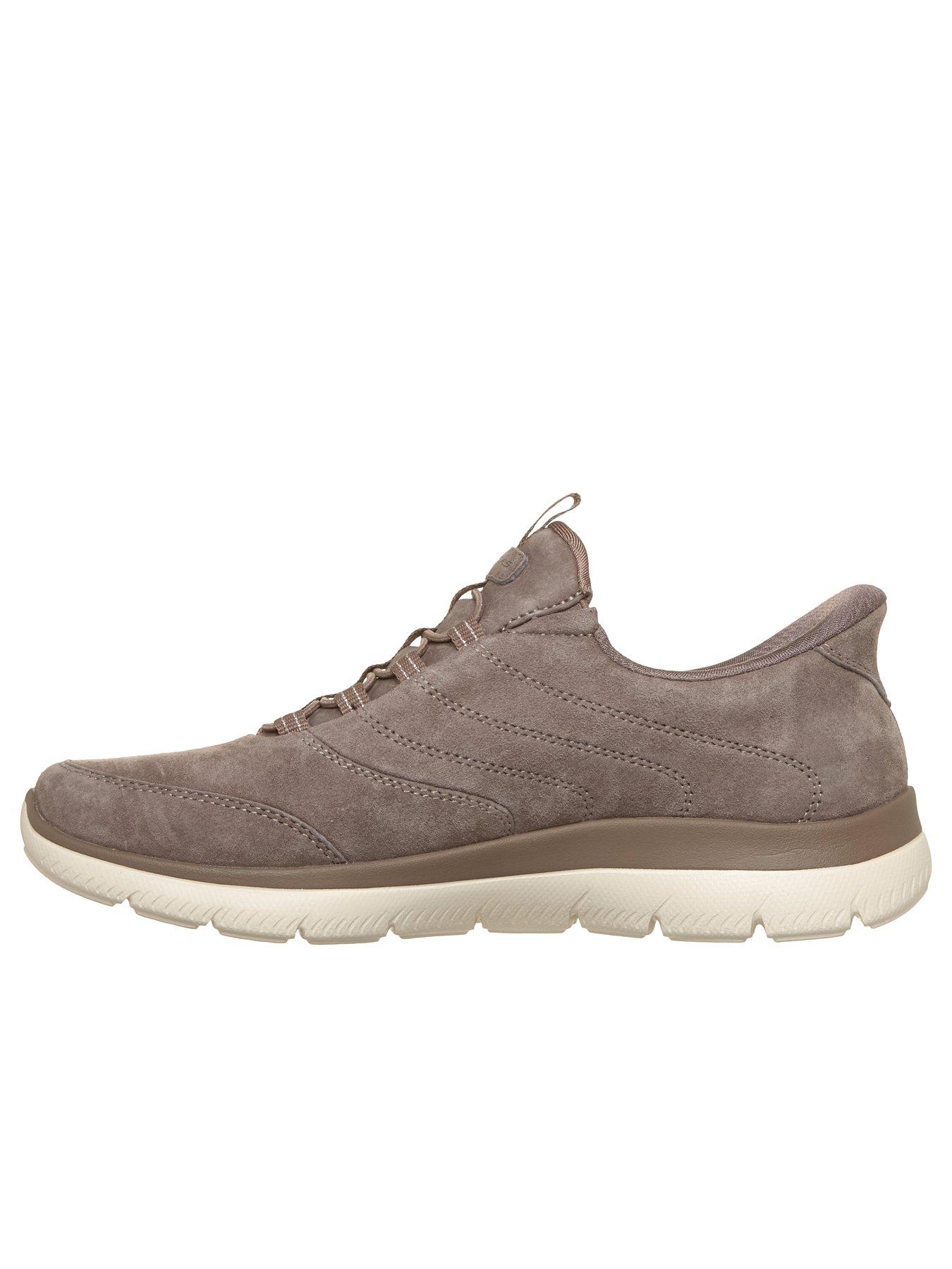 Image 6 of 6 of Skechers Summits Suede Bungee Slip-In Trainers - Beige