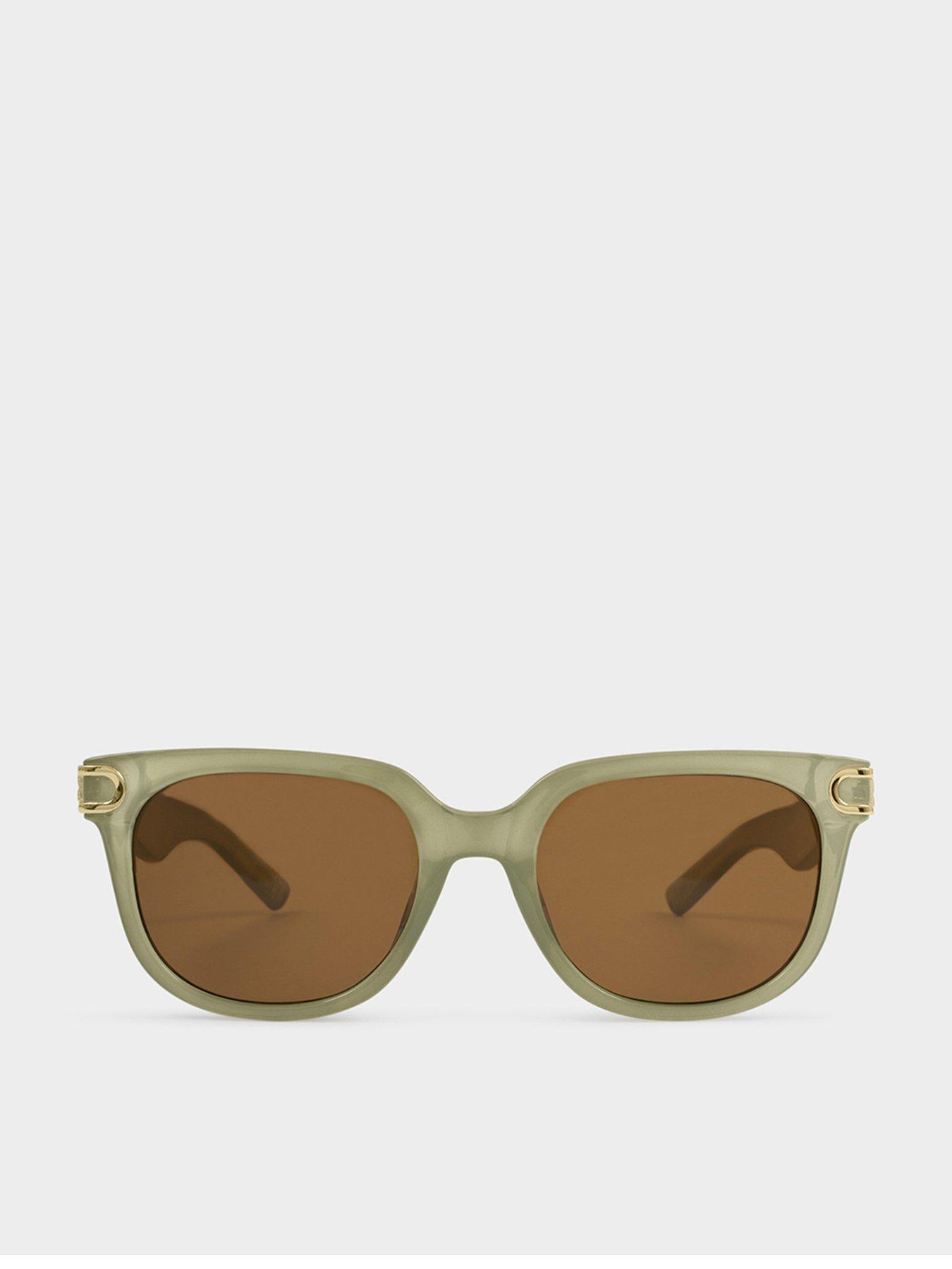 Image 1 of 6 of Katie Loxton Manhattan Sunglasses- Frosted Green Transparent