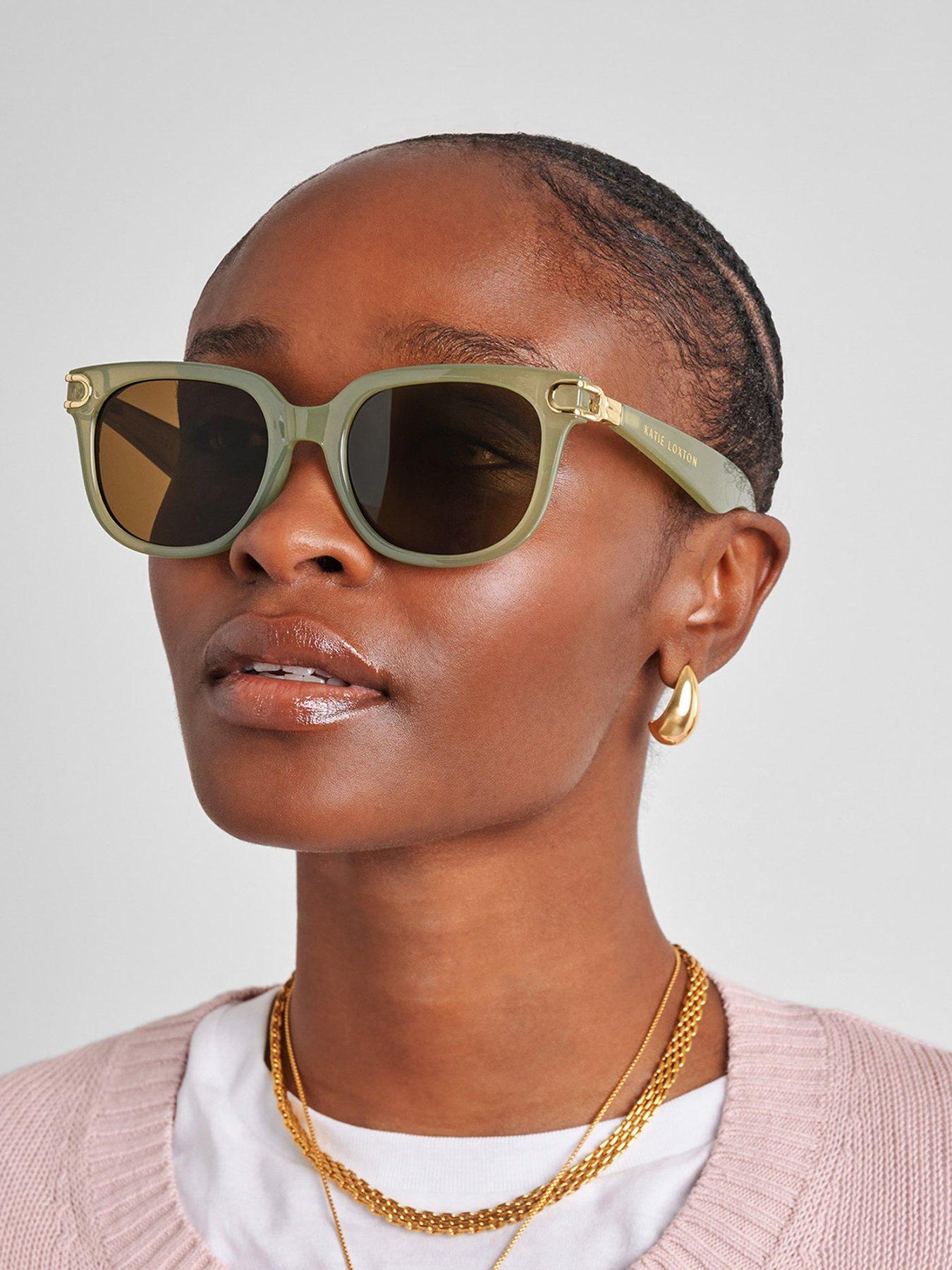 Image 2 of 6 of Katie Loxton Manhattan Sunglasses- Frosted Green Transparent