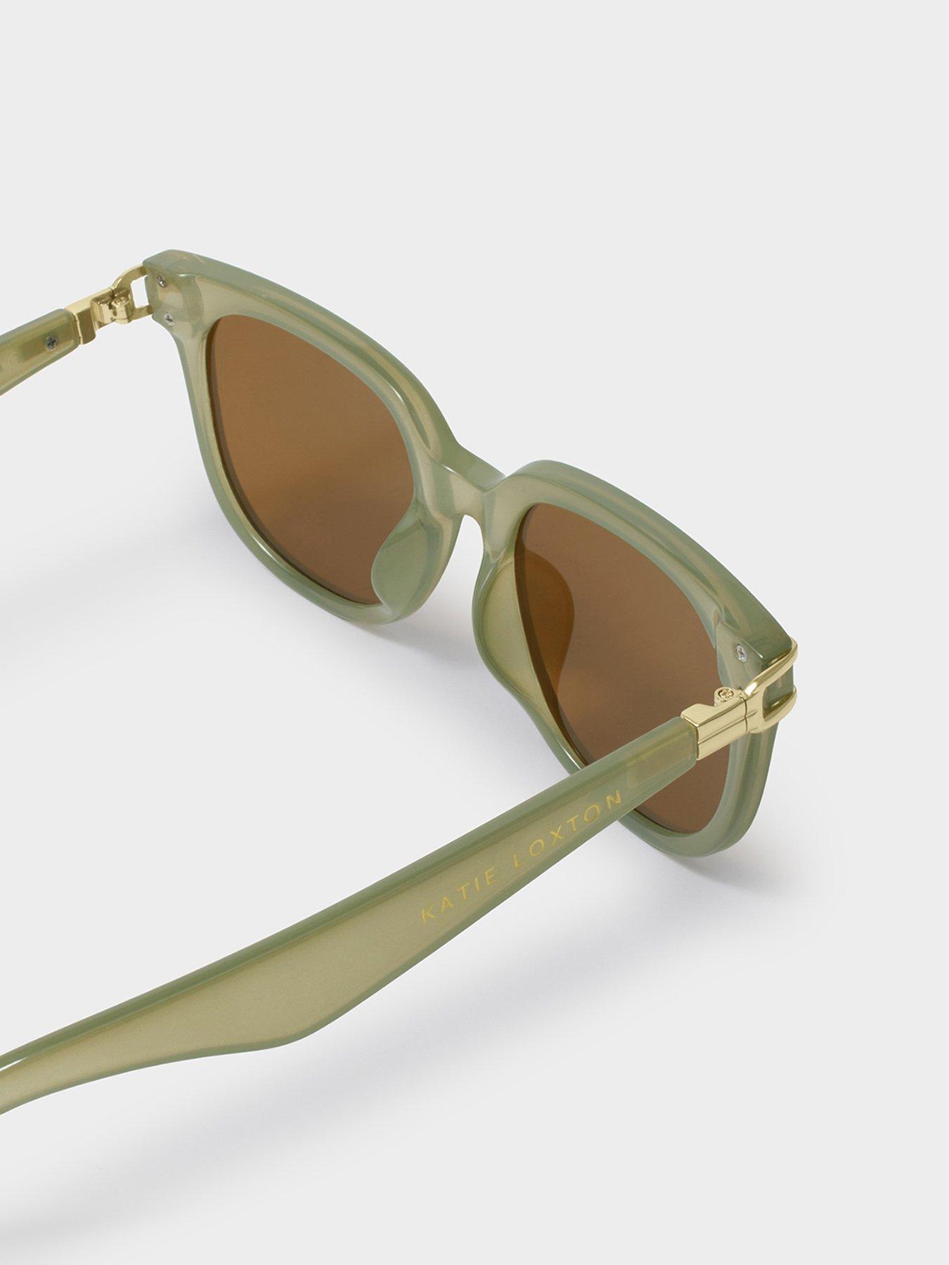 Image 4 of 6 of Katie Loxton Manhattan Sunglasses- Frosted Green Transparent