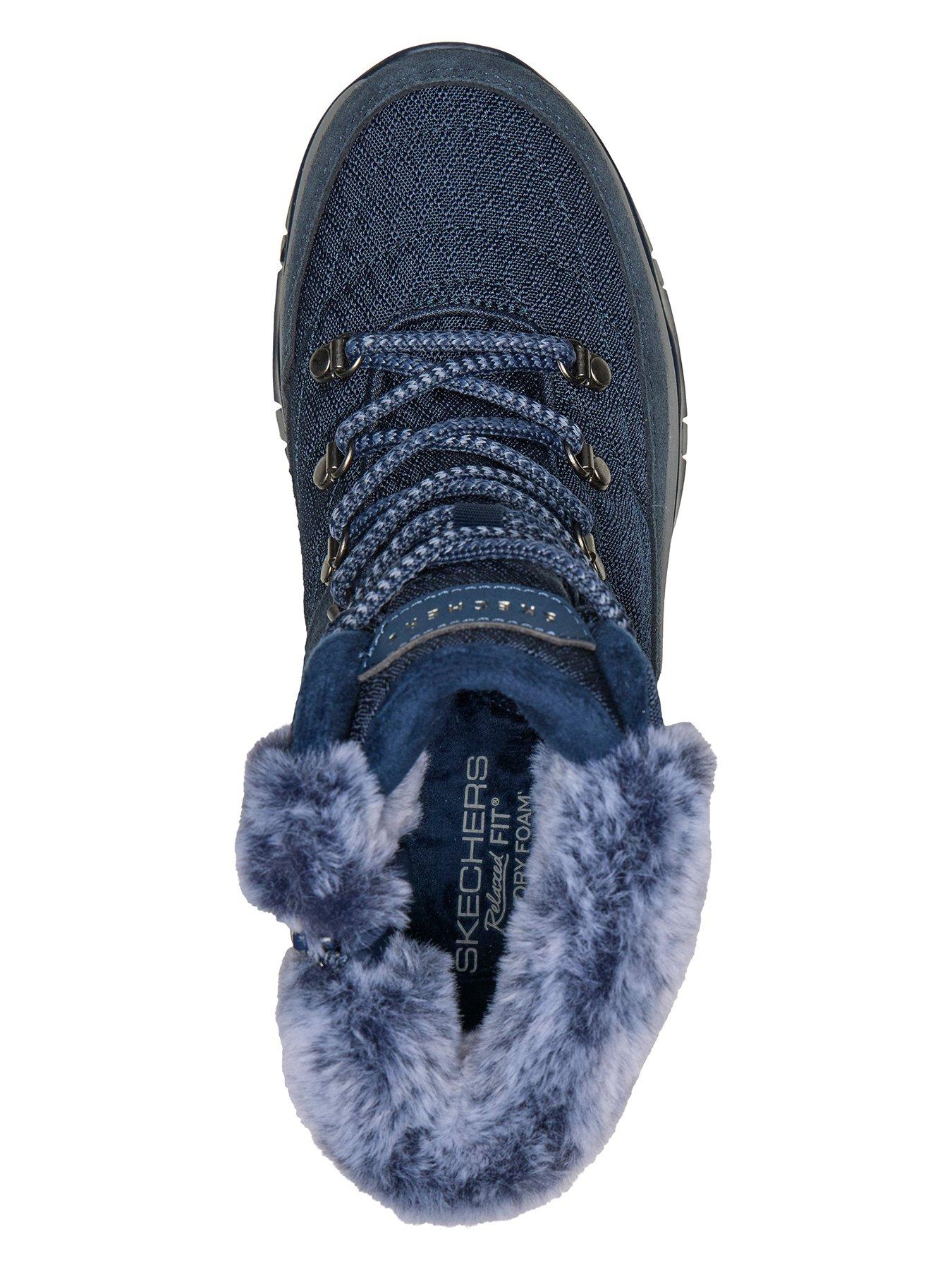 Image 3 of 6 of Skechers Trego Lace Up Suede Mesh Boots - Navy