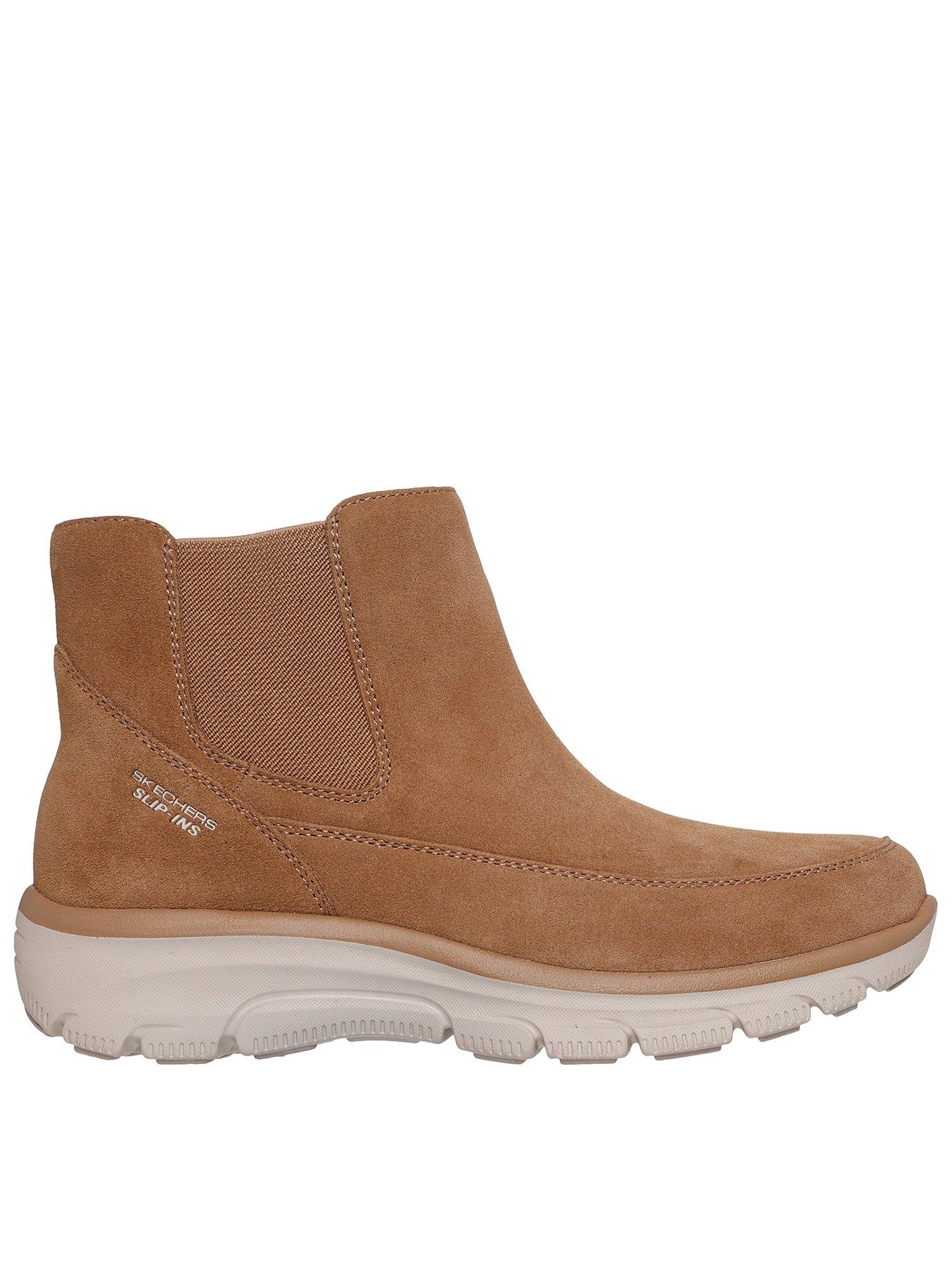 Skechers Easy Going Casual Icon Slip-ins Chelsea Suede Boot W/air-cooled Mf - Tan Suede