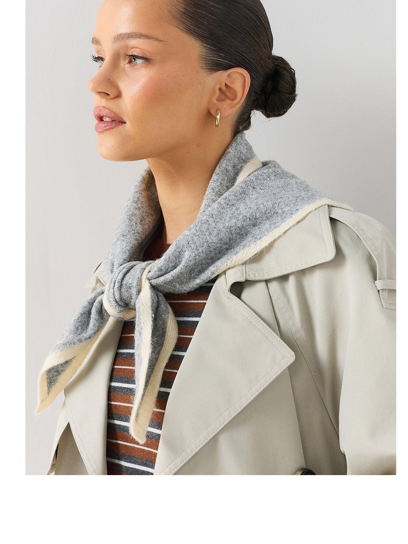 The Very Collection Tipping Edge Triangle Scarf - Grey