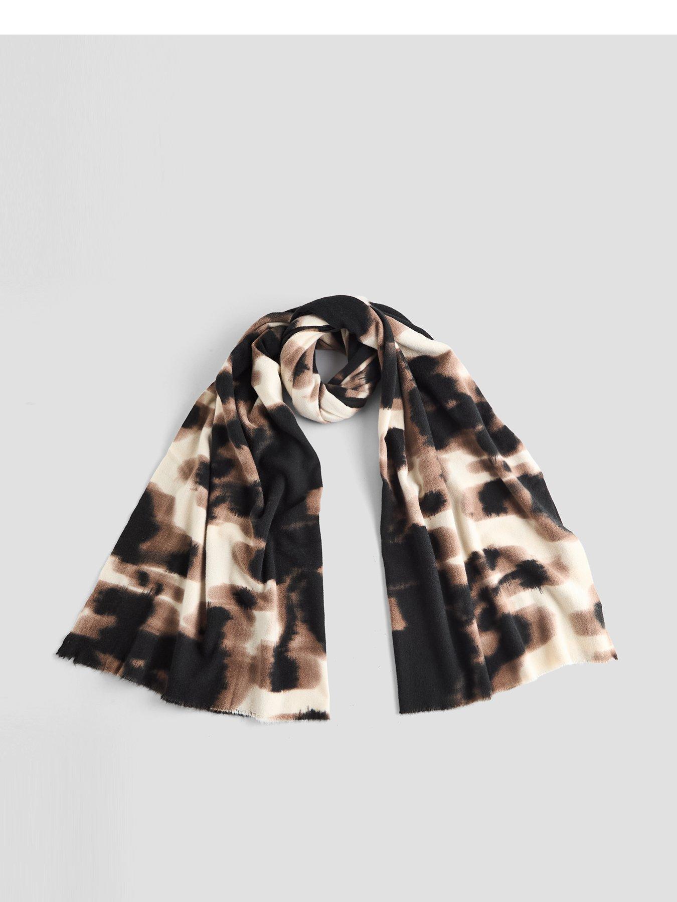 Image 1 of 5 of The Very Collection Womens Abstract Print Lightweight Fringed Scarf - Multi