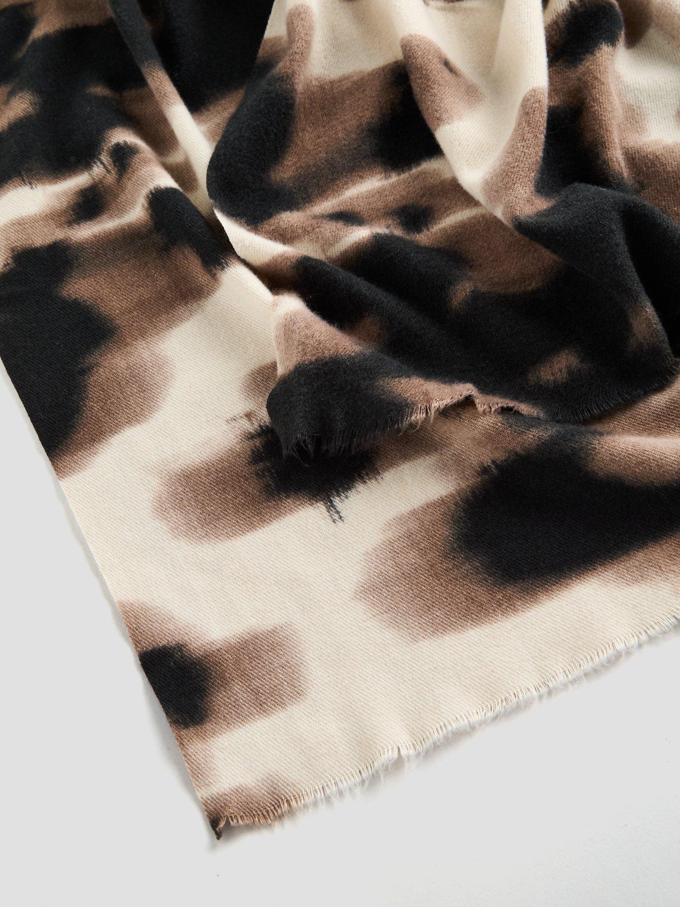 Image 4 of 5 of The Very Collection Womens Abstract Print Lightweight Fringed Scarf - Multi