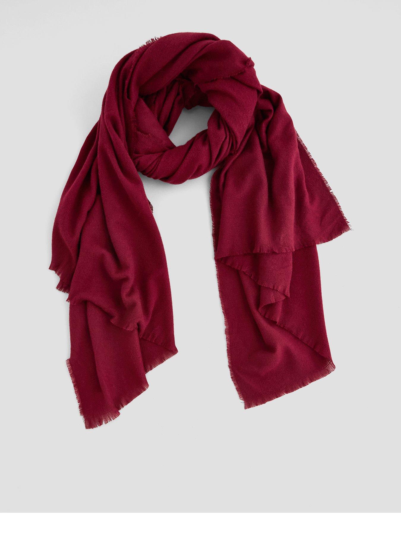 Image 1 of 4 of The Very Collection Lightweight Fringed Scarf - Burgundy