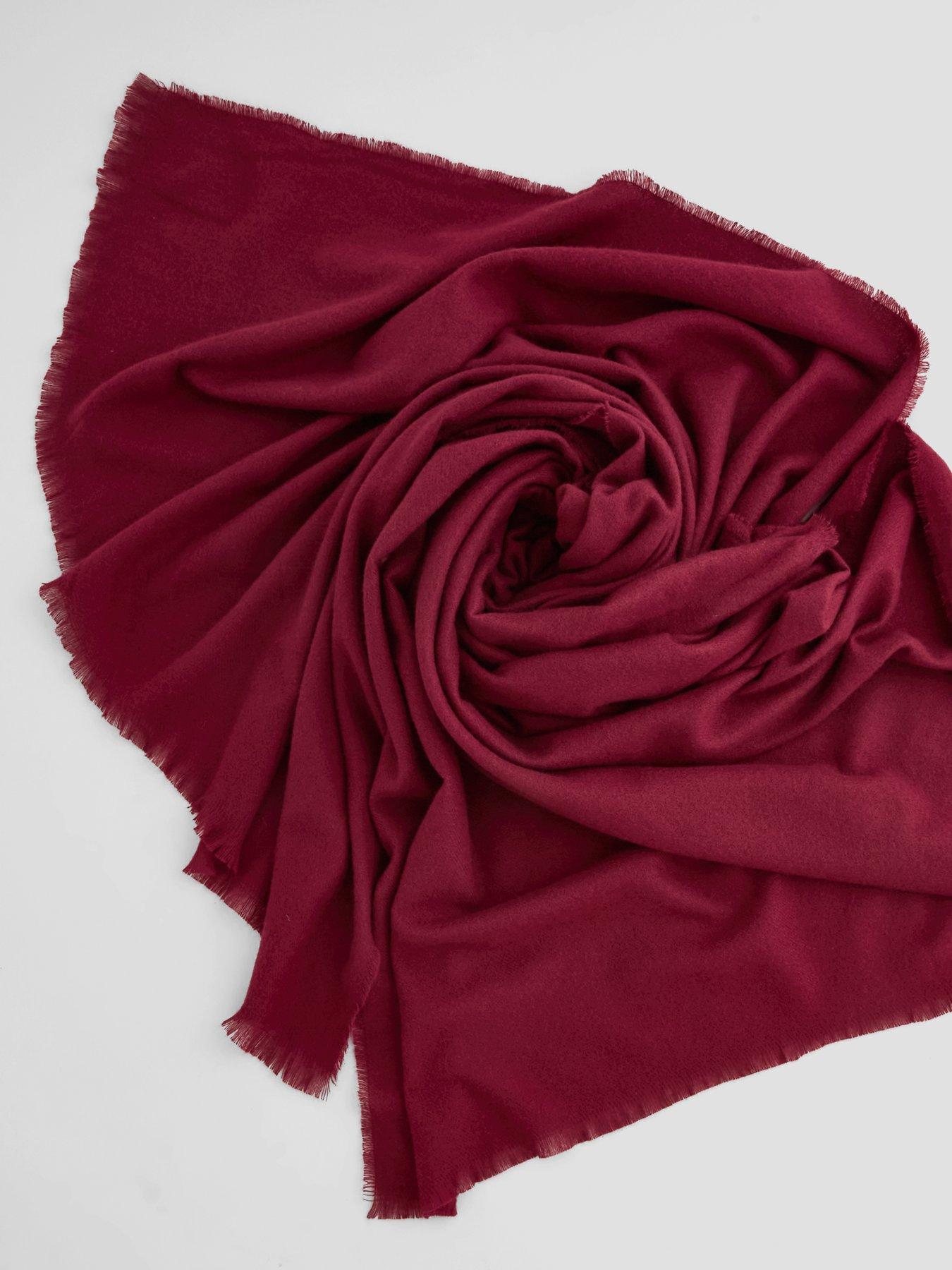Image 2 of 4 of The Very Collection Lightweight Fringed Scarf - Burgundy