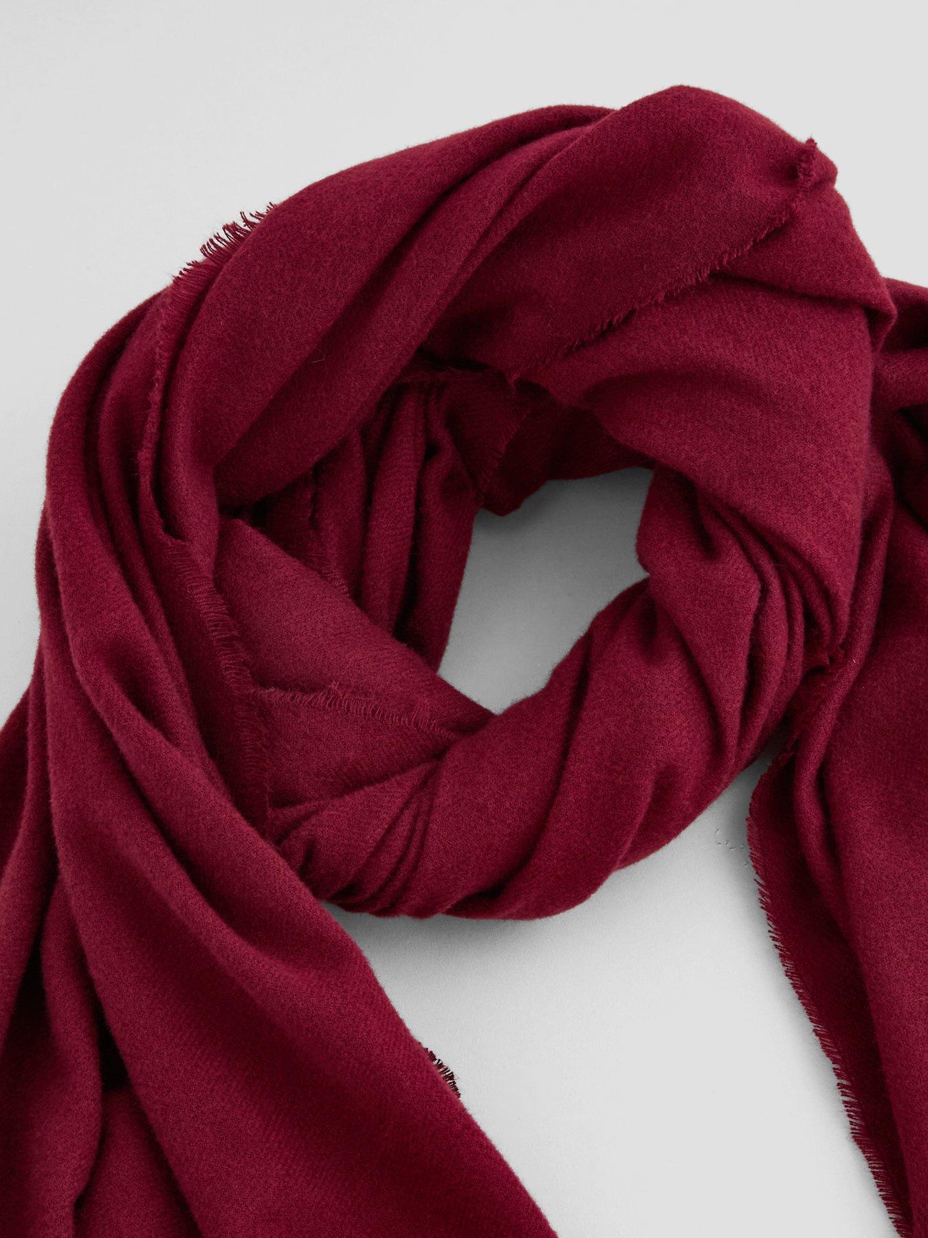 Image 3 of 4 of The Very Collection Lightweight Fringed Scarf - Burgundy