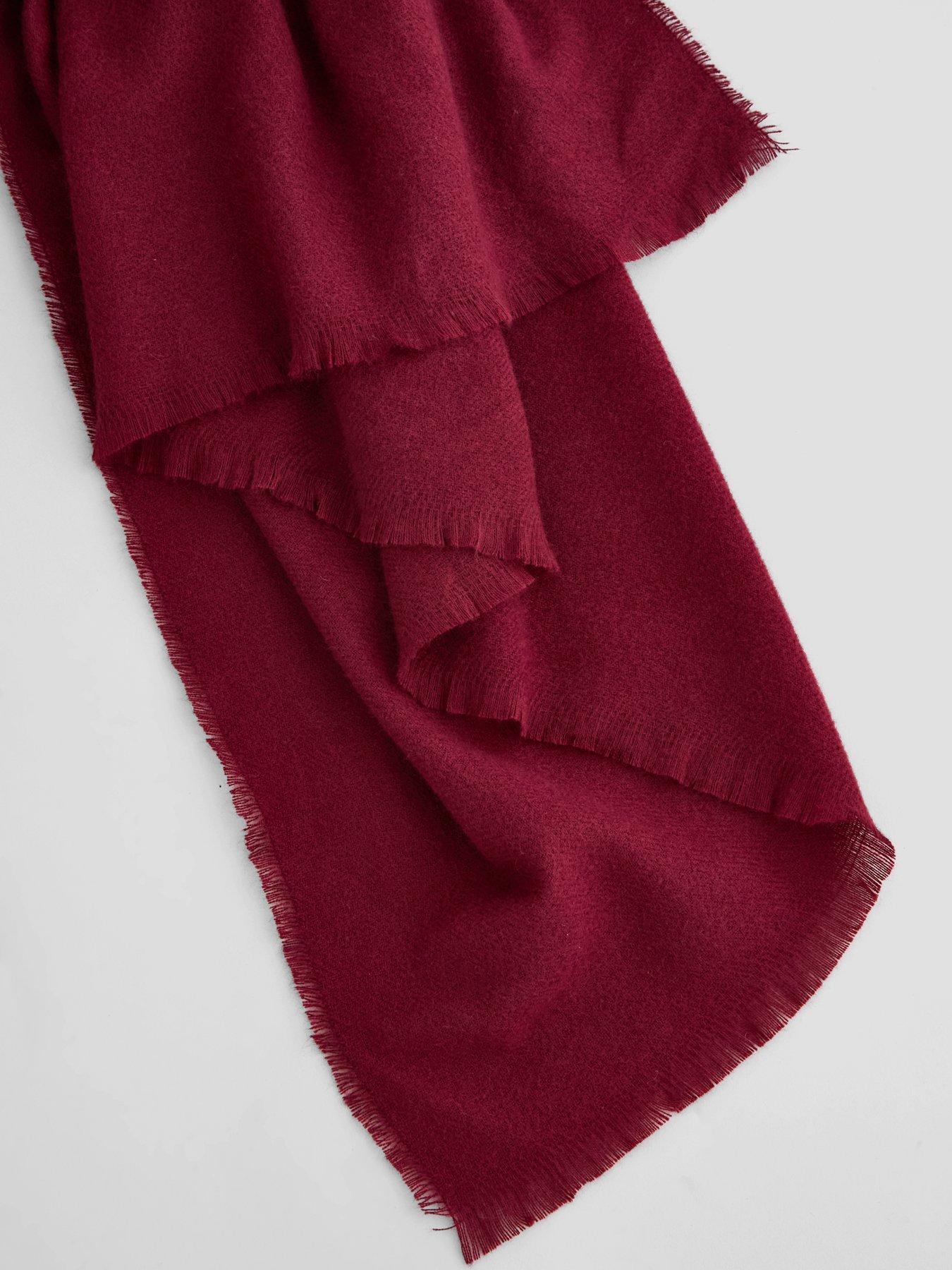 Image 4 of 4 of The Very Collection Lightweight Fringed Scarf - Burgundy
