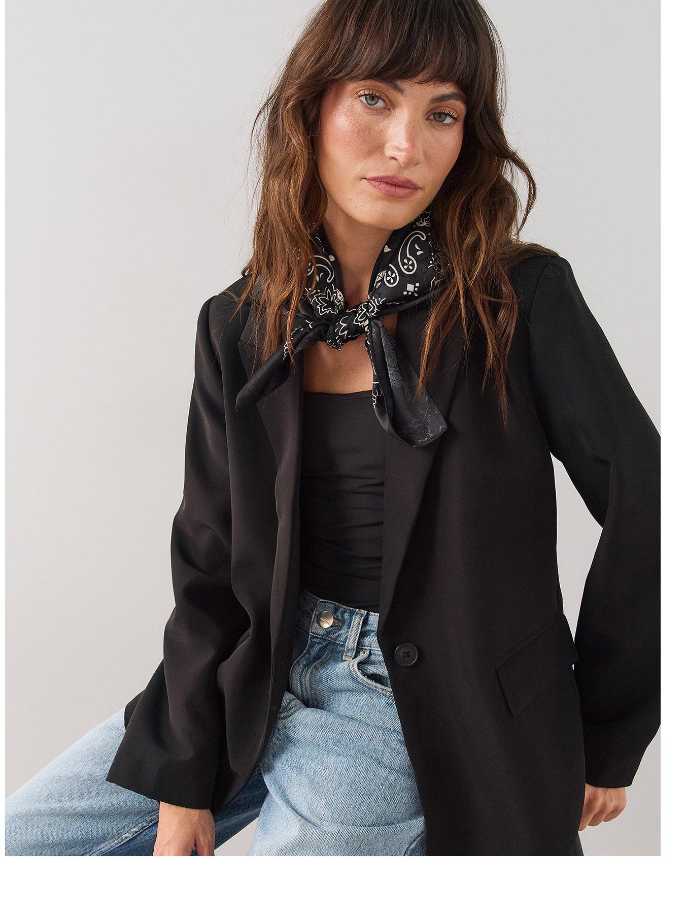 The Very Collection Paisley Satin Scarf - Black
