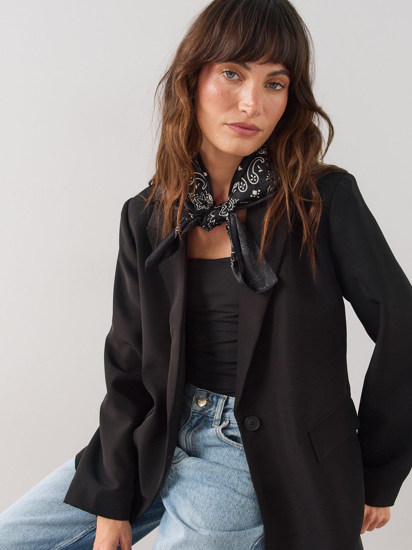 Image 2 of 6 of The Very Collection Paisley Satin Scarf - Black
