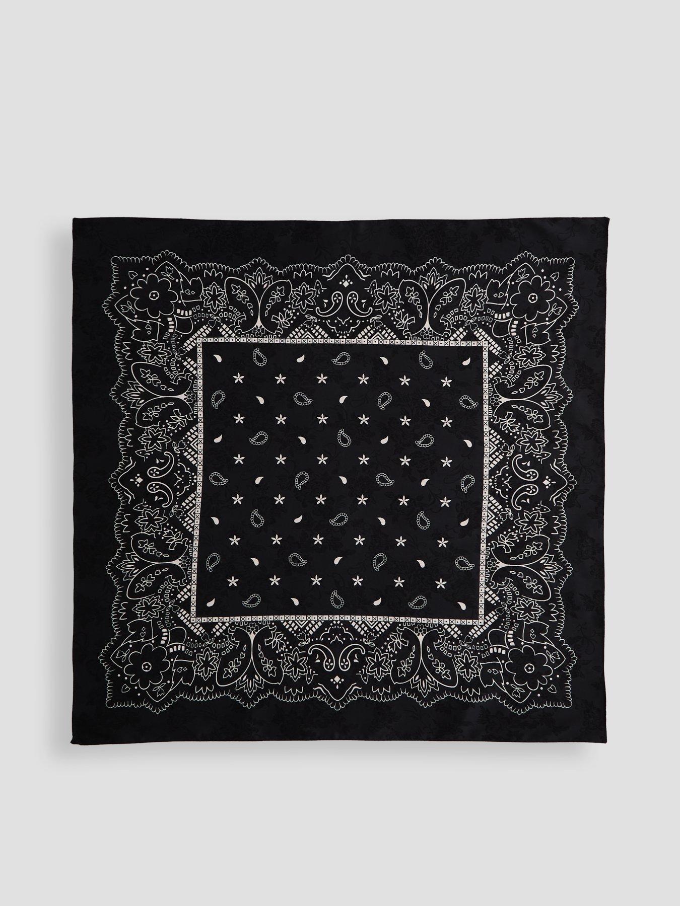 Image 3 of 6 of The Very Collection Paisley Satin Scarf - Black