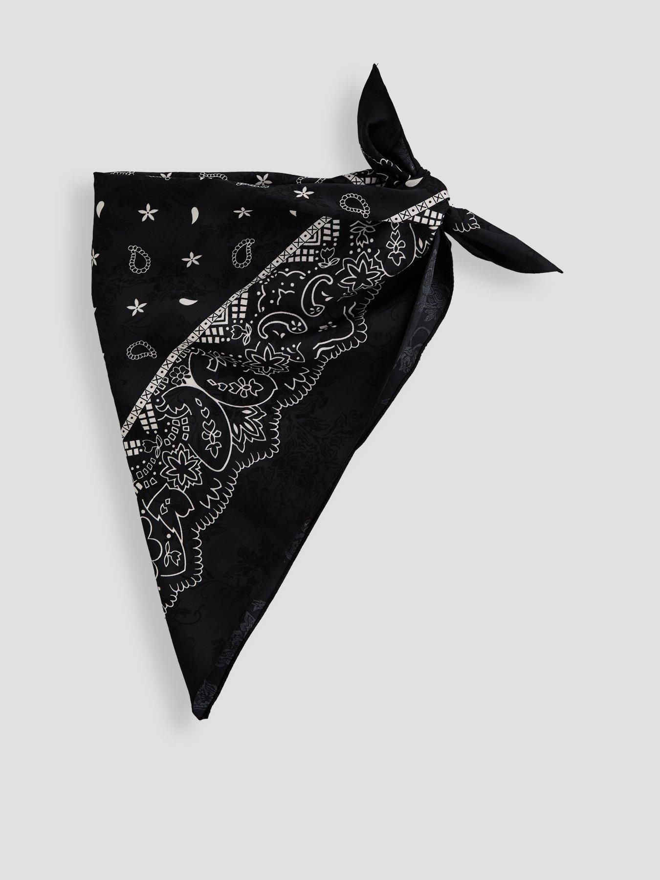 Image 4 of 6 of The Very Collection Paisley Satin Scarf - Black