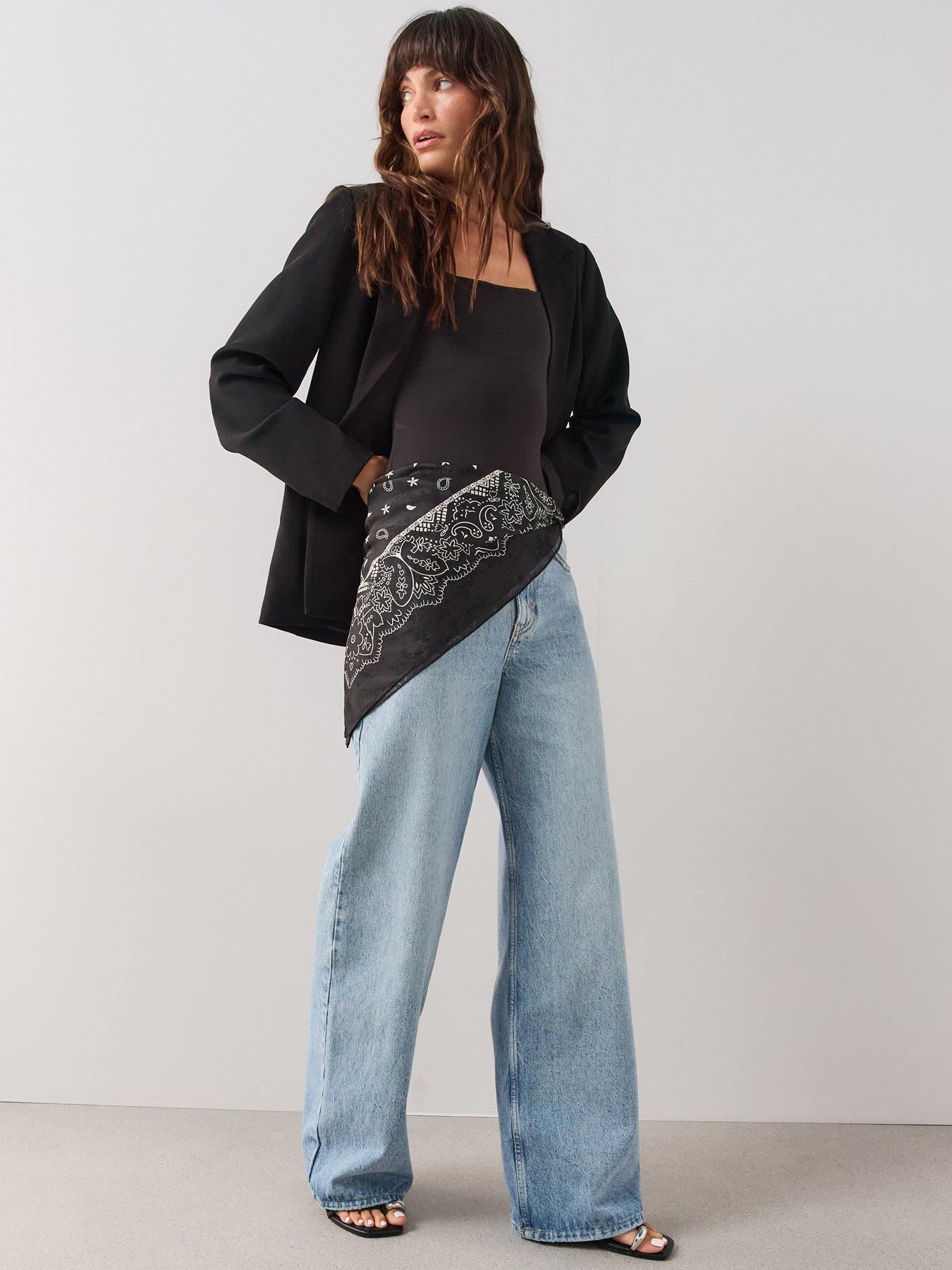 Image 6 of 6 of The Very Collection Paisley Satin Scarf - Black