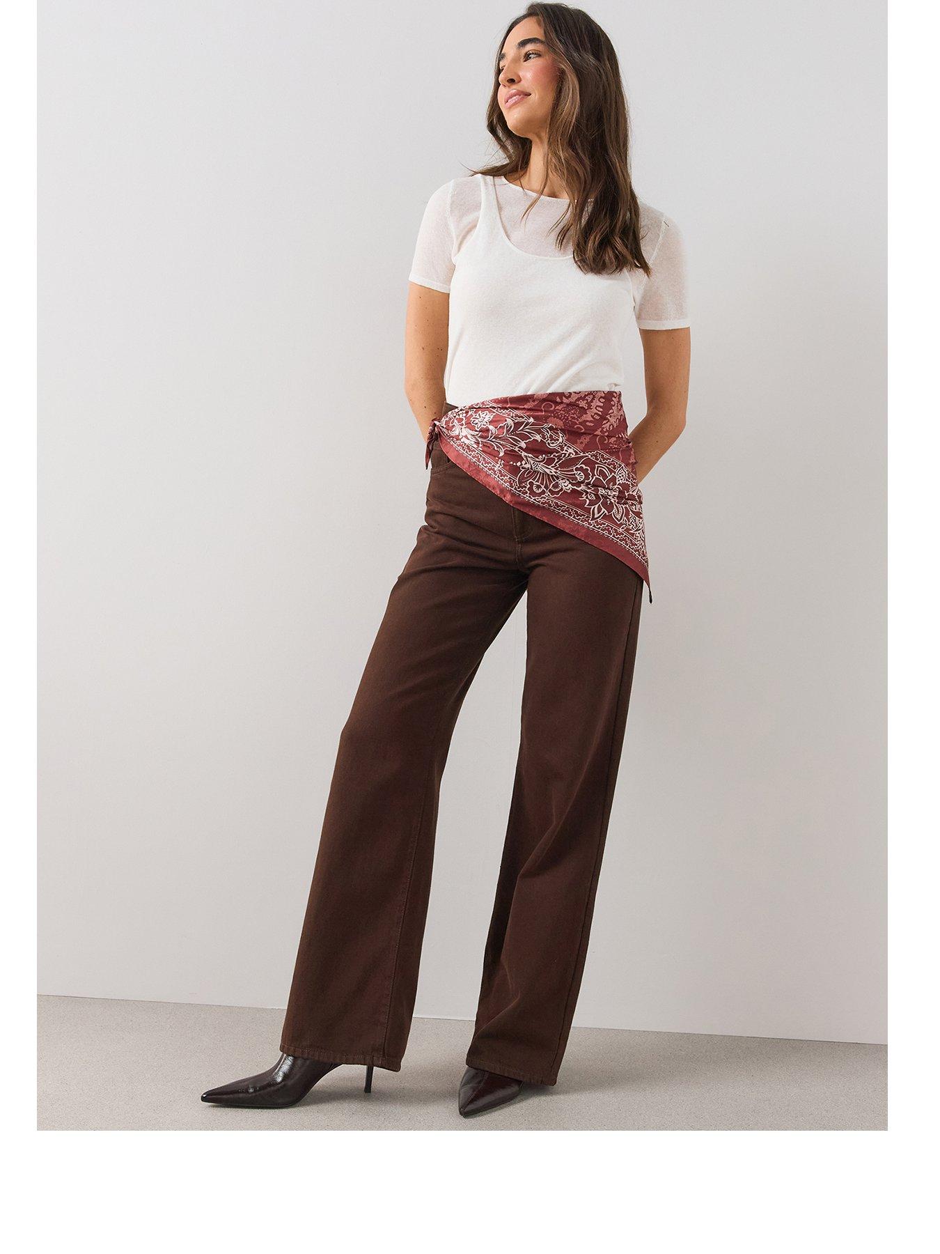The Very Collection Paisley Satin Scarf - Brown