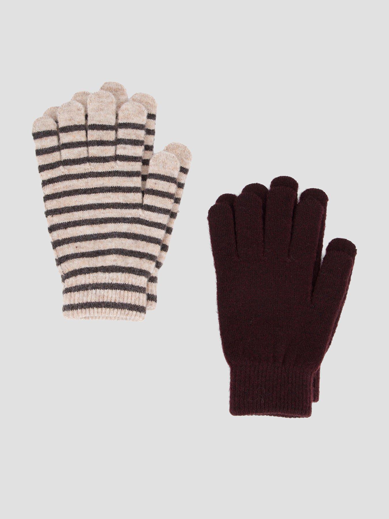 Image 1 of 6 of The Very Collection Womens 2 Pack Ribbed Cuff Knit Gloves - Multi