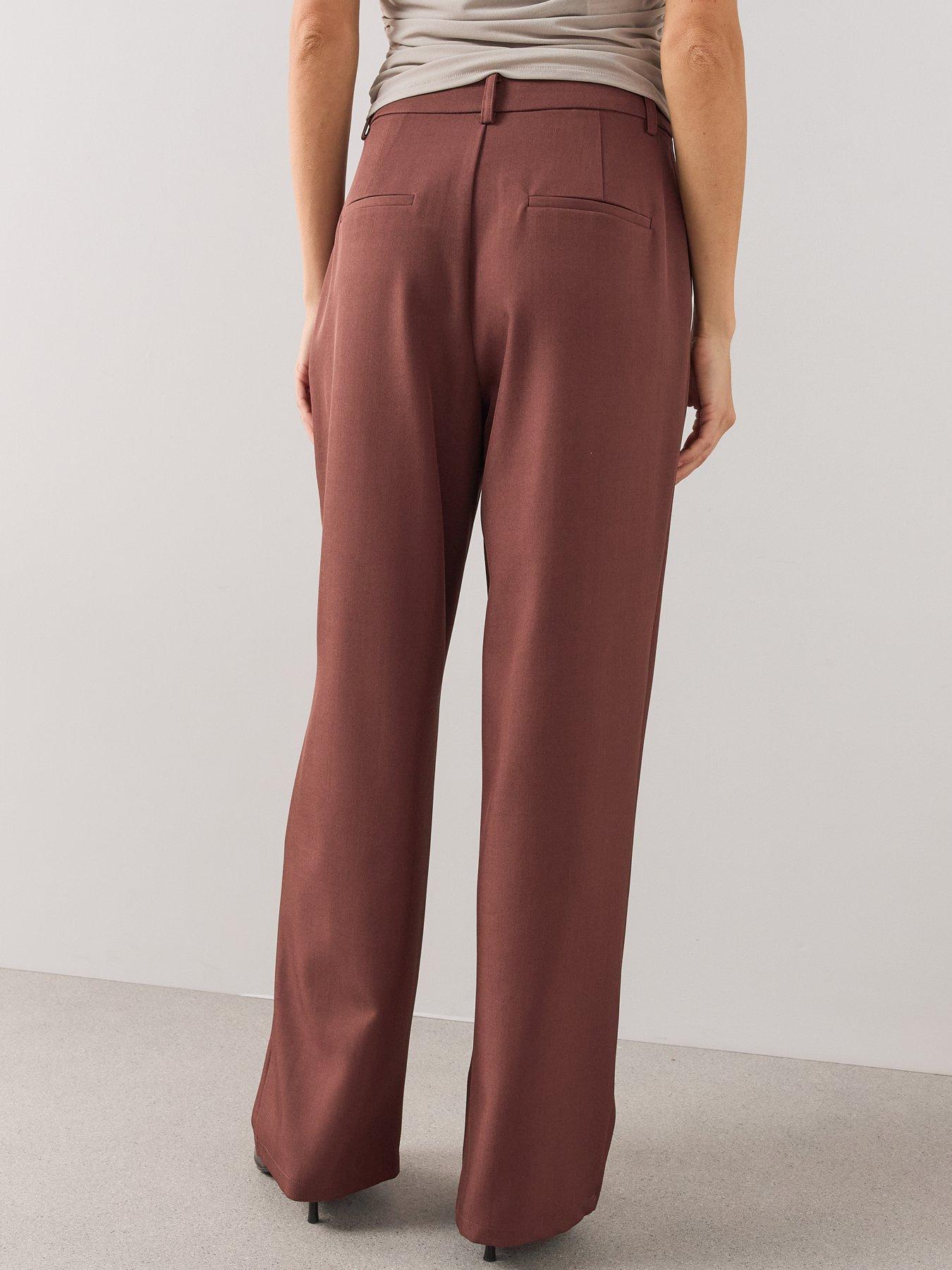 Image 2 of 7 of The Very Collection Lace Wrap Relaxed Straight Leg Trousers - Dusky Pink