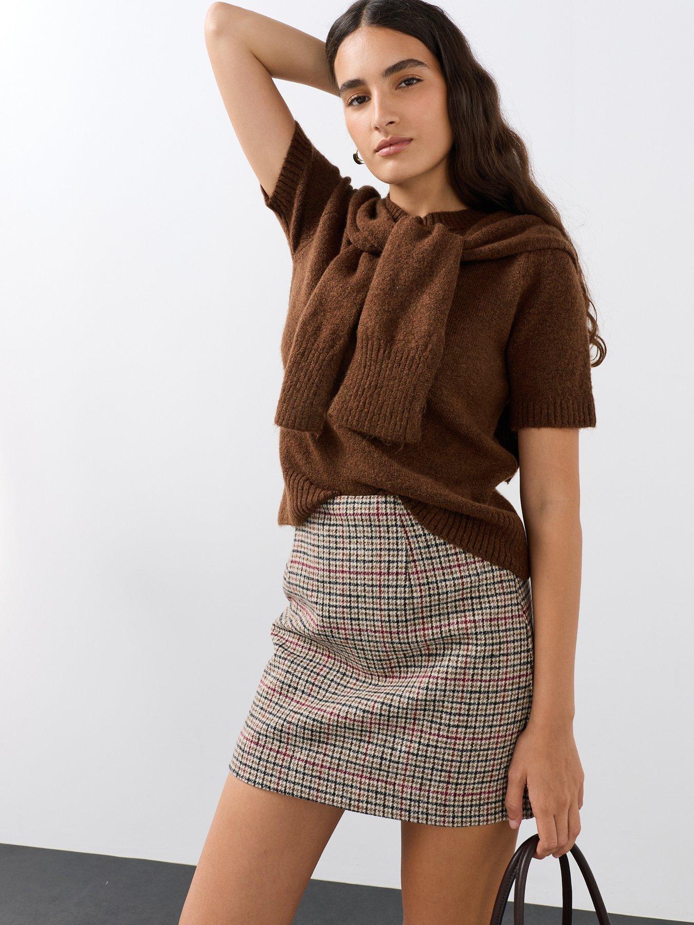 The Very Collection Check Wrap Mini Skirt - Multi