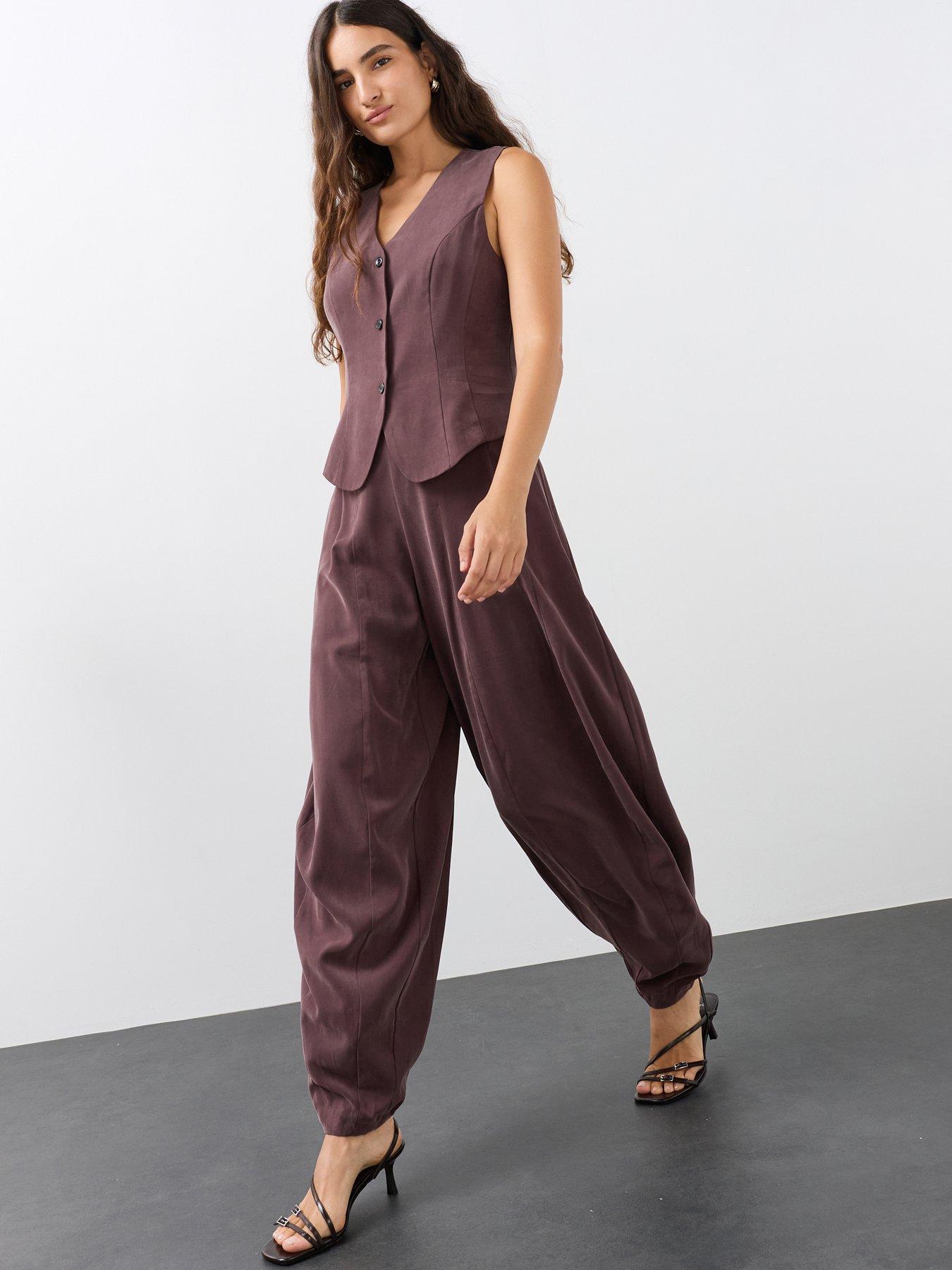 Image 5 of 7 of The Very Collection Womens Sleeveless Tailored Button Front Waistcoat - Purple